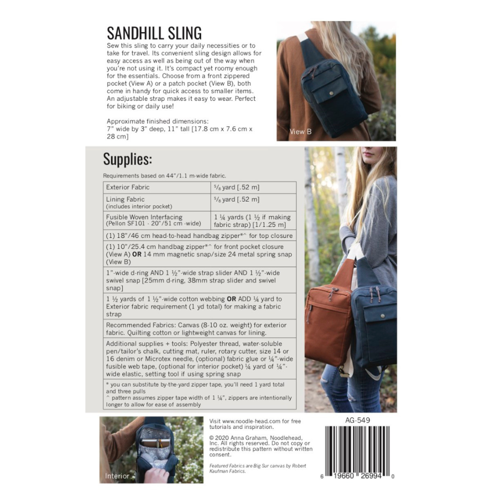 Noodlehead Sandhill Sling — Tuesday's Child Fabrics