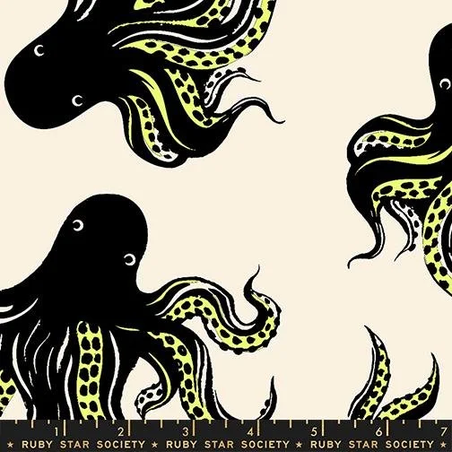 PRE-ORDER: Ruby Star Society: Ink Shop canvas – Mystery Food Neon Yellow (Cotton Linen Canvas) (shipping Nov 2026)