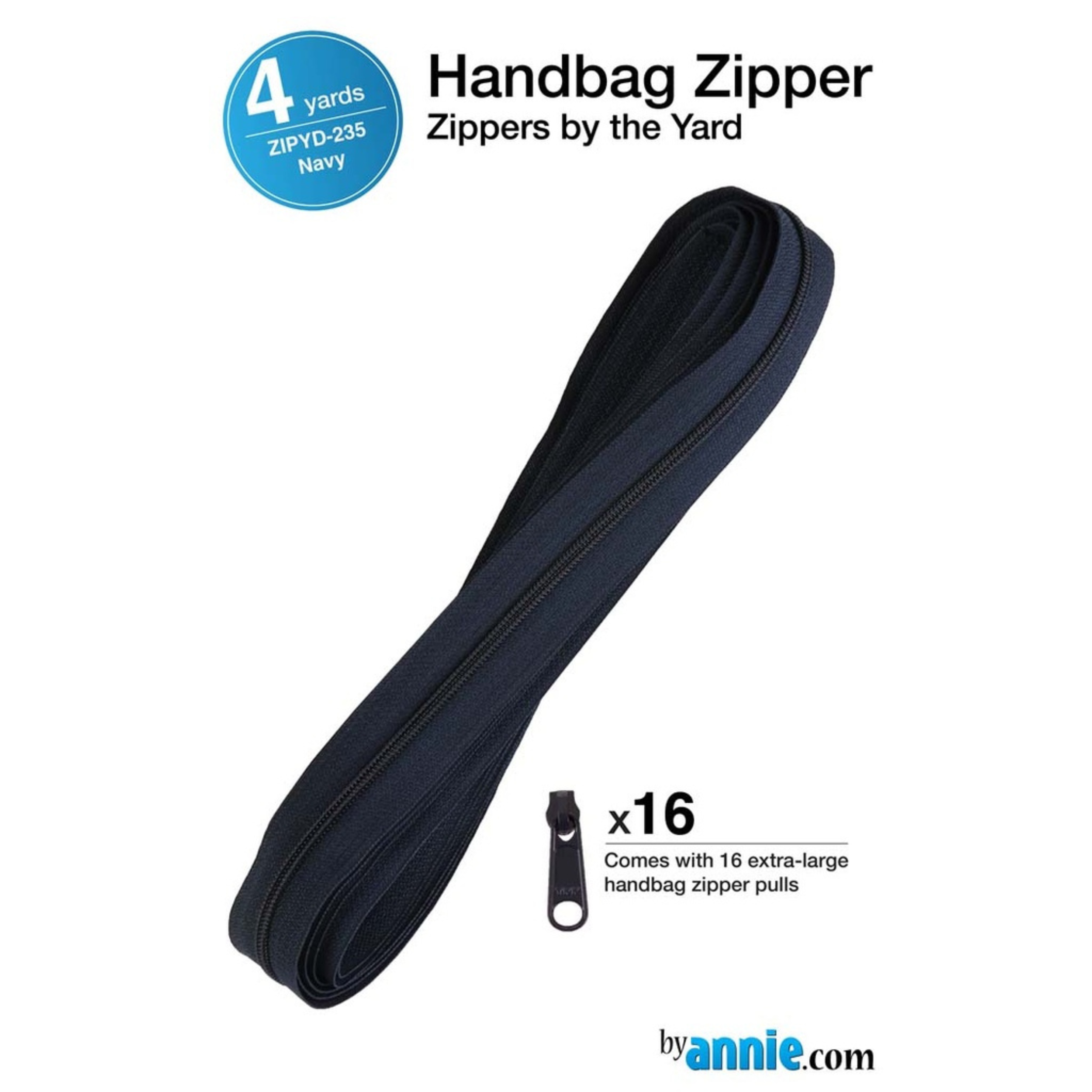 By Annie: Zippers by the Yard – Navy