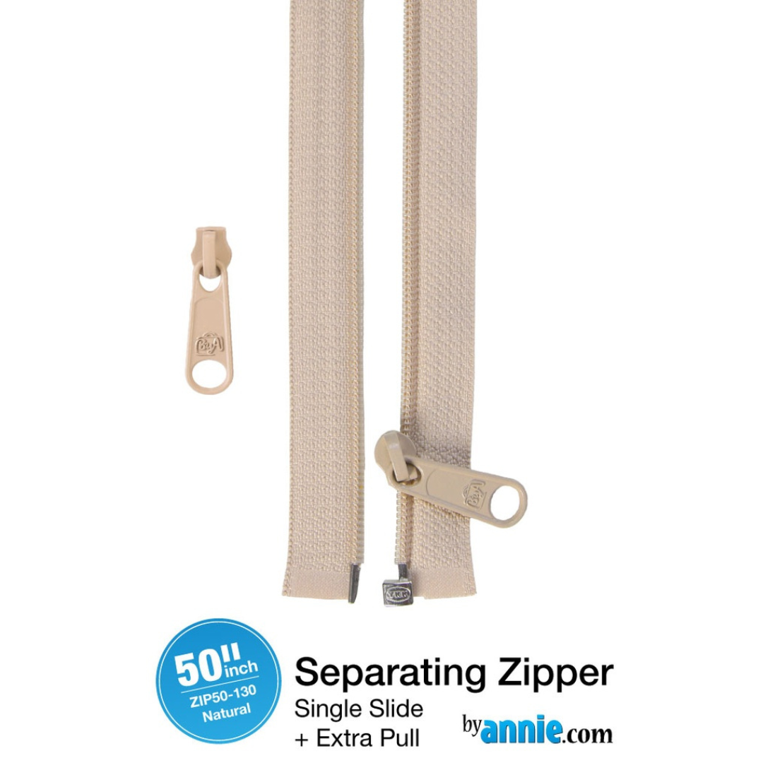 By Annie Separating Zipper 50in - Natural