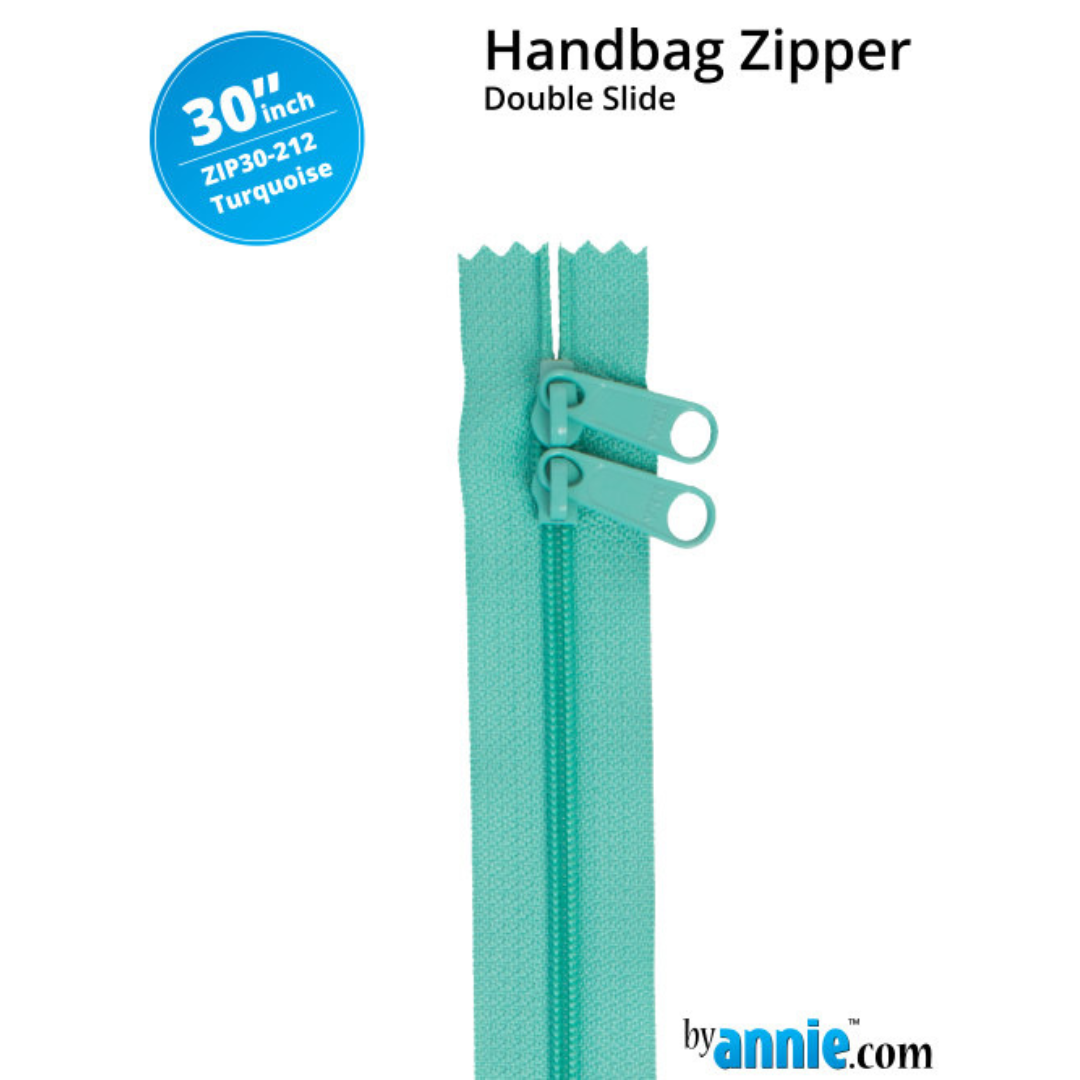 Double Slide Bag Zipper 30in - Turquoise