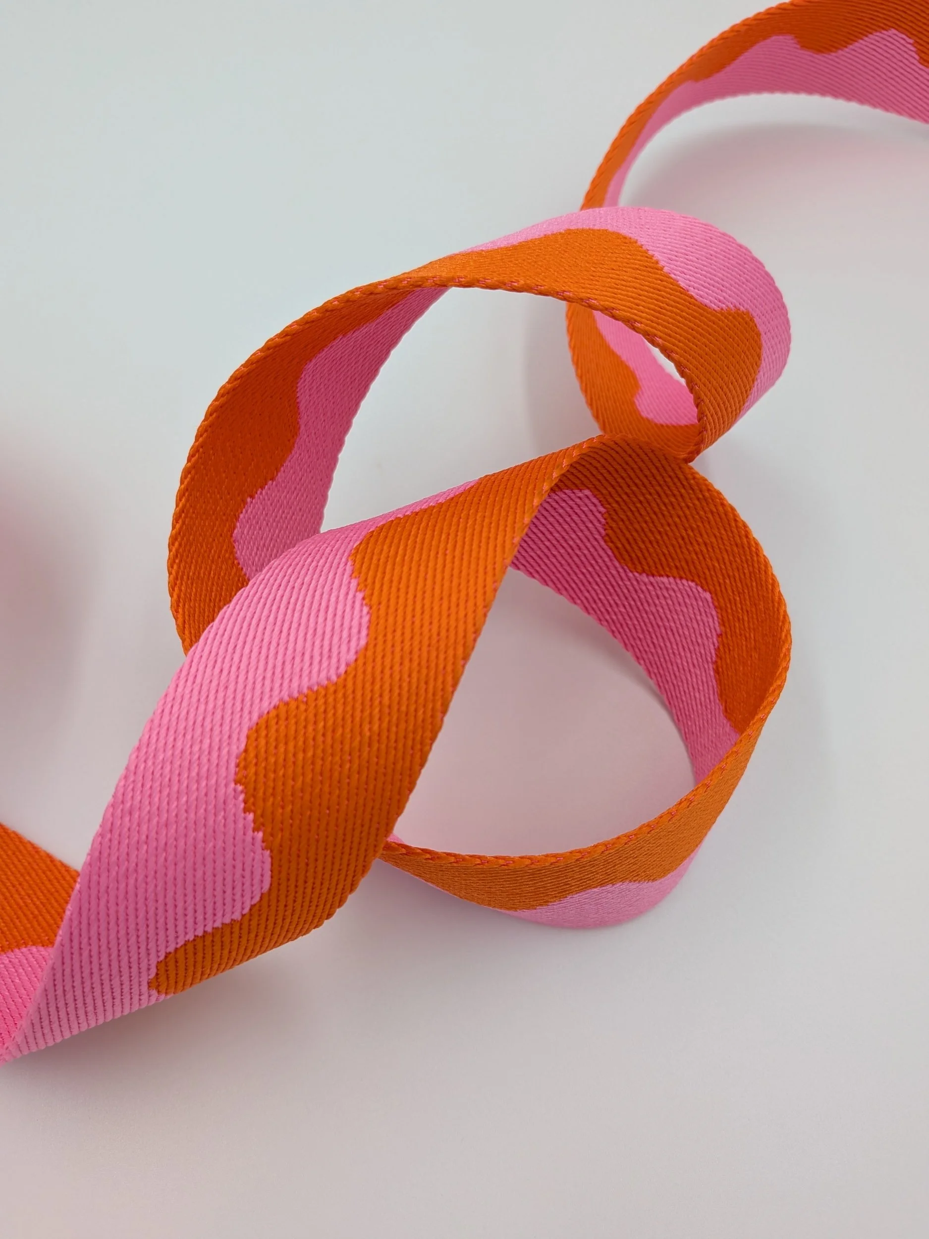 38mm pink and orange wave webbing