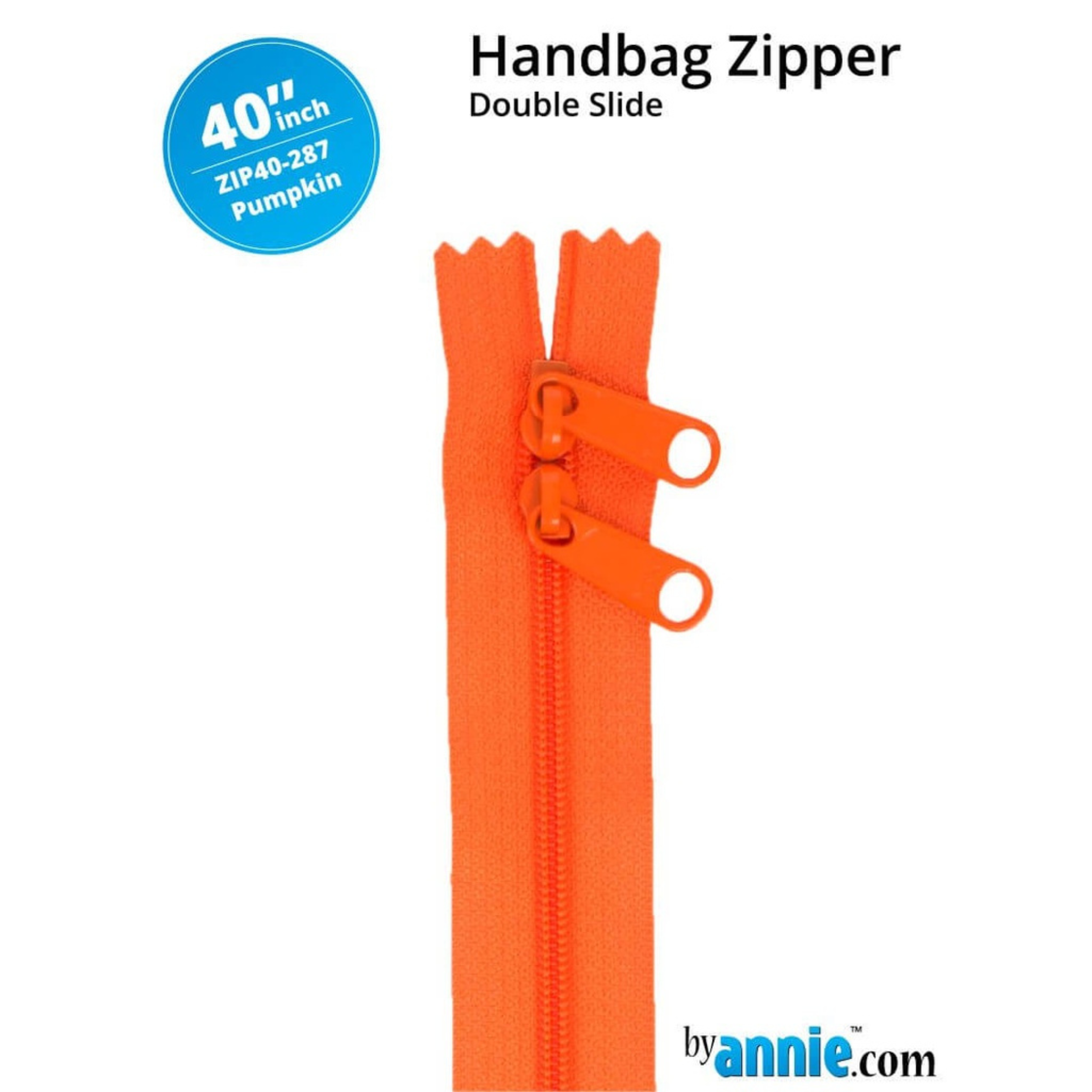 Double Slide Bag Zipper 40in - Pumpkin