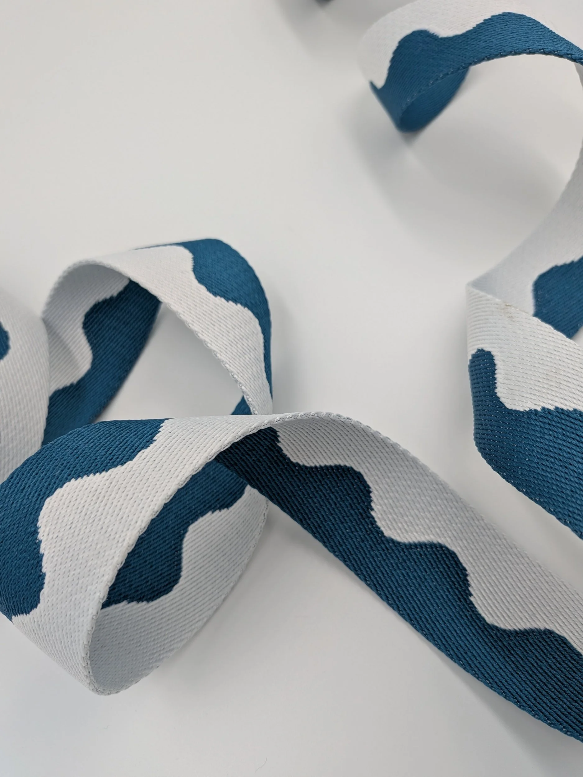38mm blue and white wave webbing