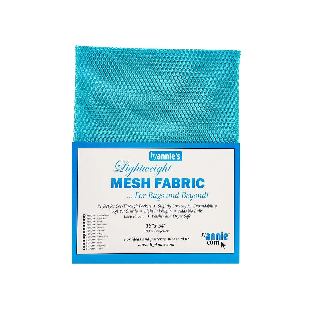 Lightweight 'Parrot Blue' mesh fabric (18in x 54in)