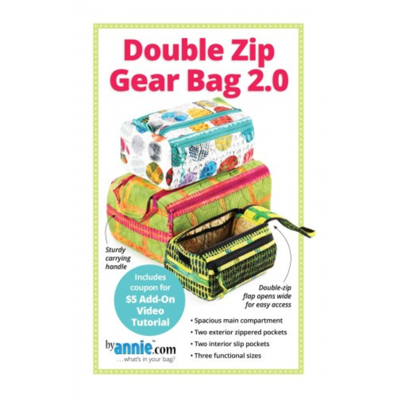ByAnnie Double Zip Gear Bag 2.0 Sewing Pattern