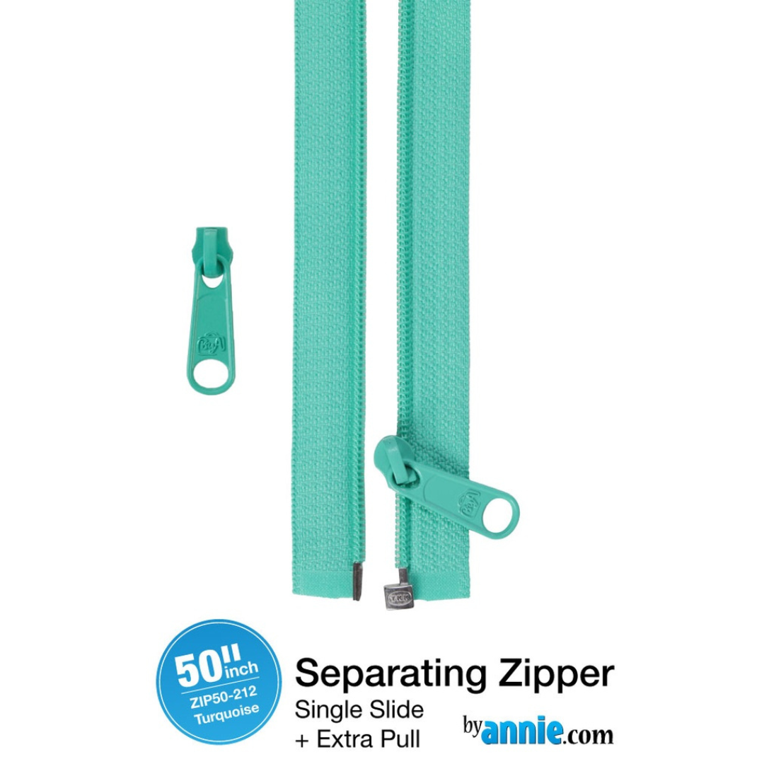 By Annie Separating Zipper 50in - Turquoise