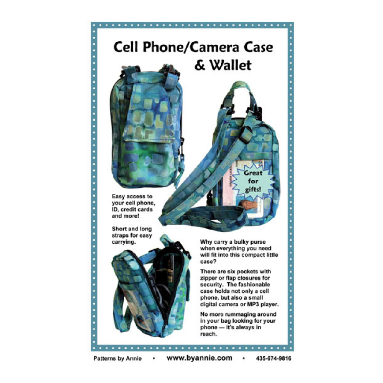 ByAnnie Cell Phone / Camera Case & Wallet Sewing Pattern