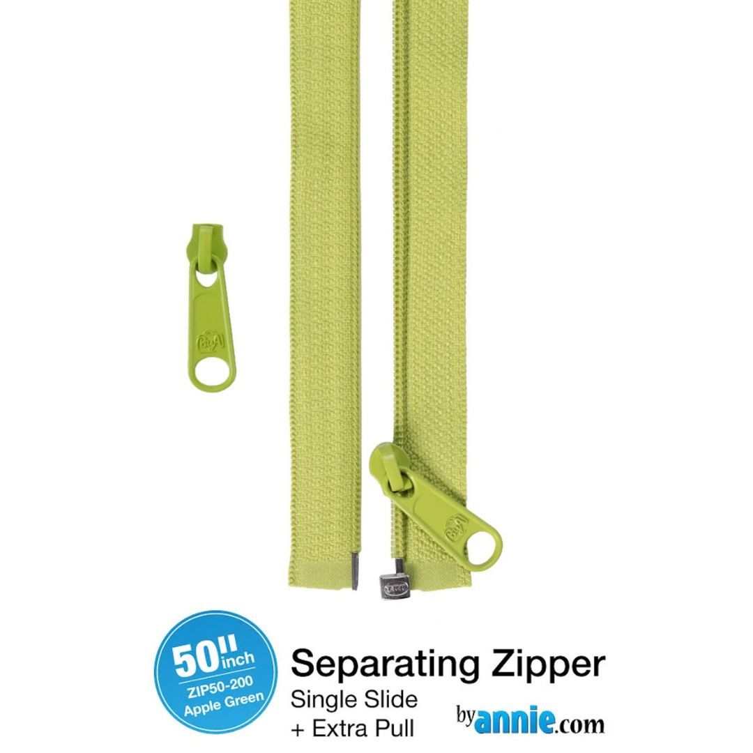 By Annie Separating Zipper 50in - Apple Green