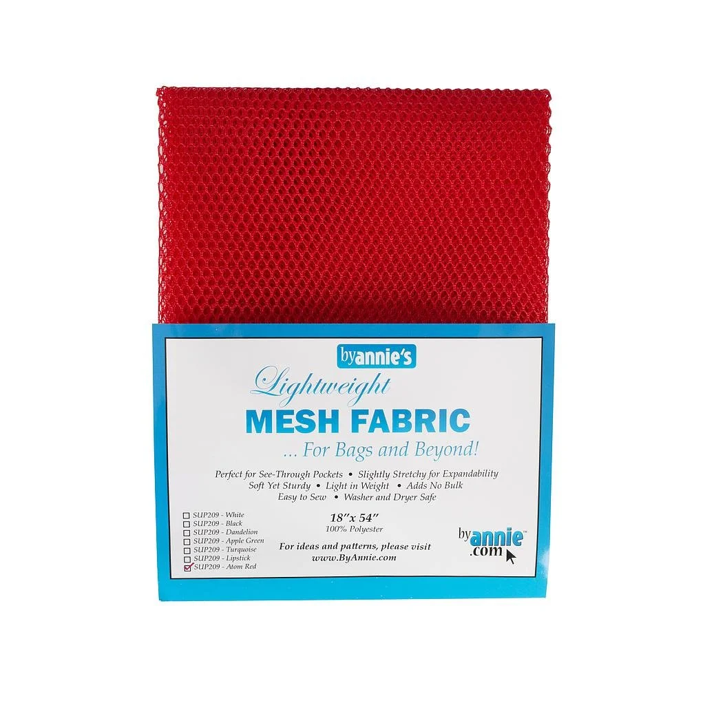 Lightweight 'Atom Red' mesh fabric (18in x 54in)