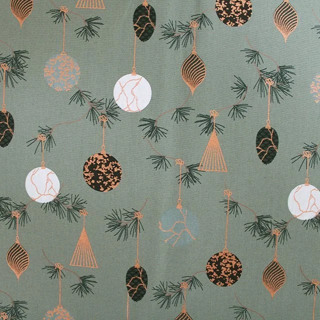 Contemporary Christmas Decorations Cotton - sage
