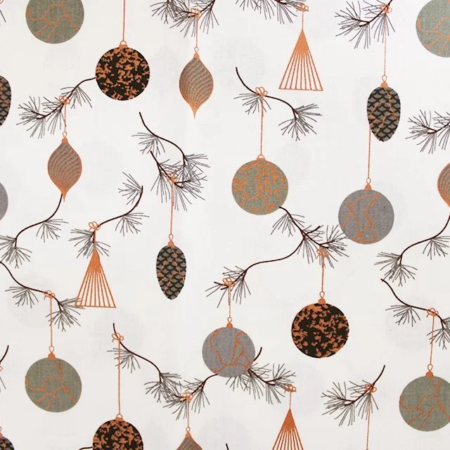 Contemporary Christmas Decorations Cotton - cream