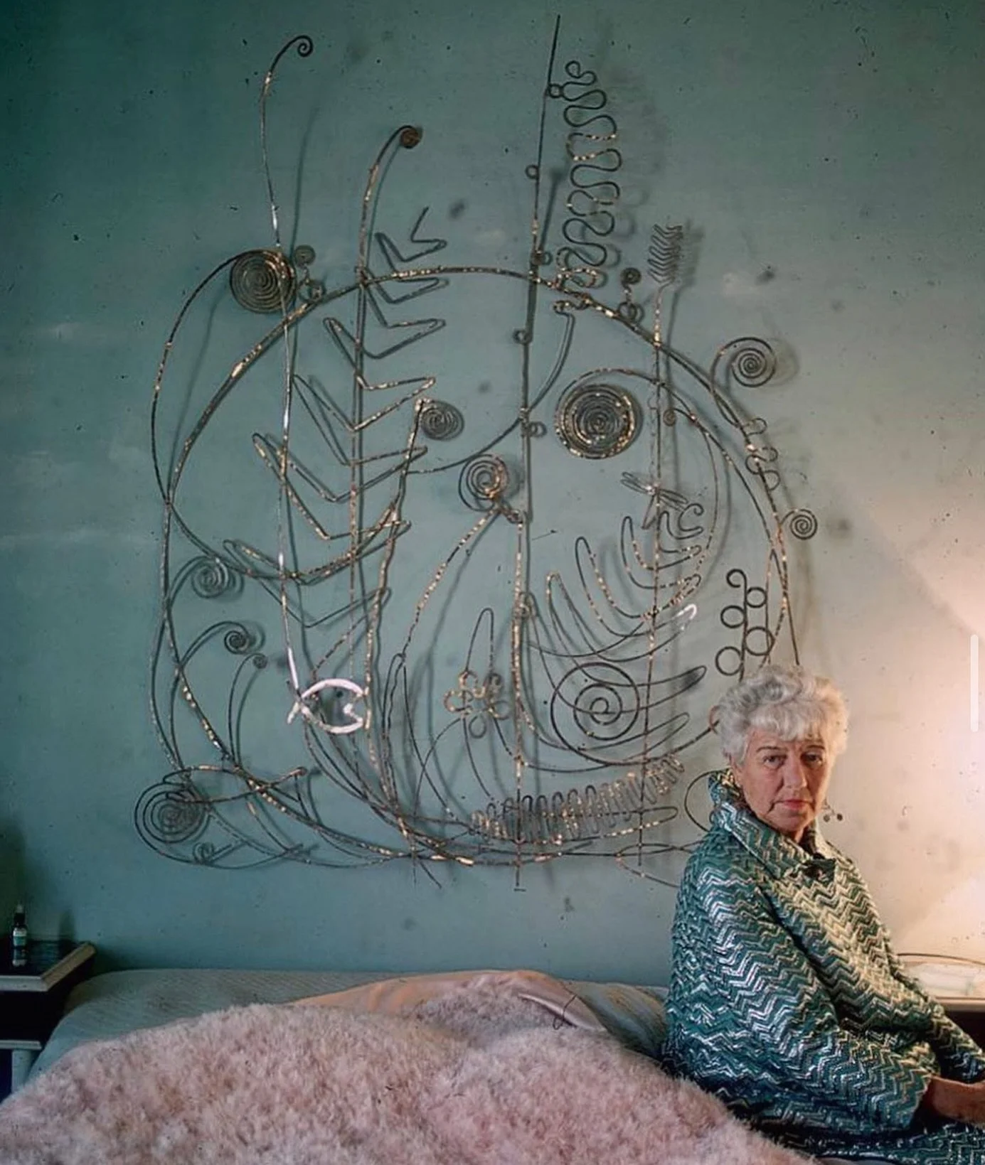 In New York in the winter of 1945&ndash;46, Peggy Guggenheim commissioned Alexander Calder to make a silver bedhead. The finished design combines fish, insect, and plant motifs, juxtaposing the worlds of sea and garden.
