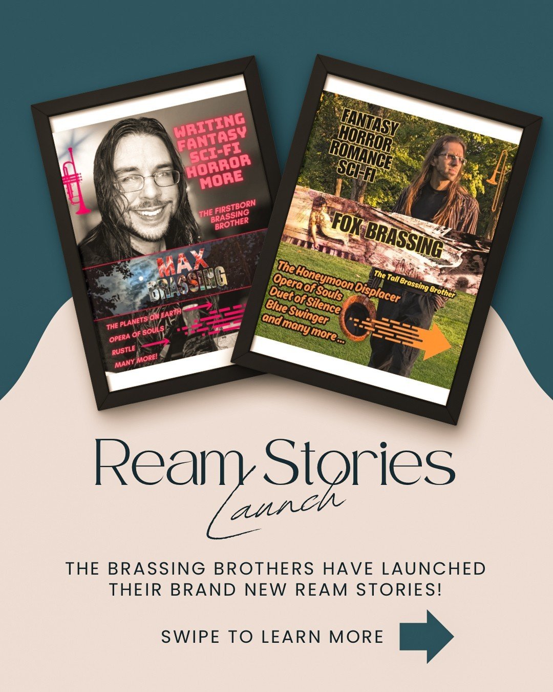 Launch Alert! 🚨⁠
⁠
The @brassingbrothers are living the full-time writer life and they continue to break into new and exciting avenues. And now you can read their many stories on Ream! If you have any questions about Ream they are the ones to go to.