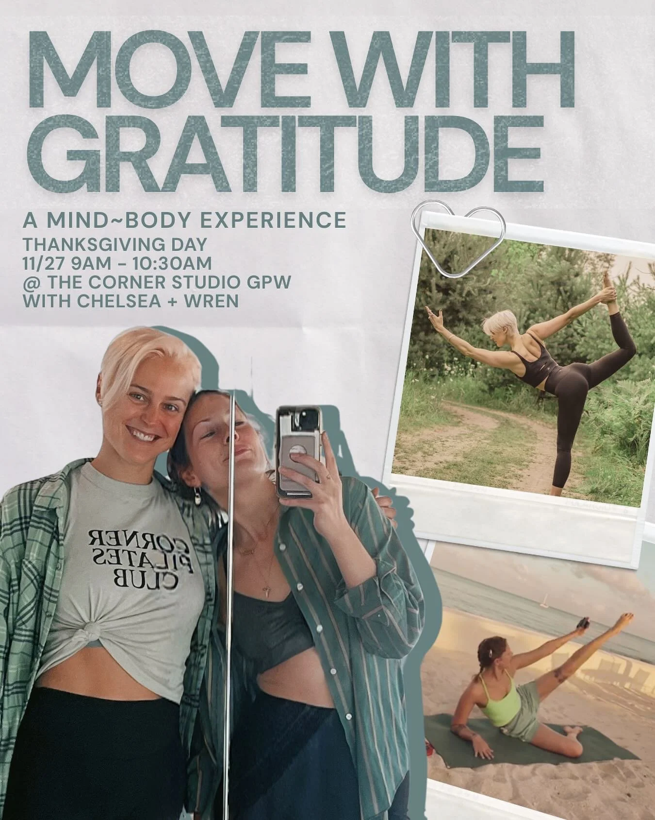 Join @wild_wren and @sneakyspicy_ for a 90-minute Thanksgiving morning class that blends everything you love&mdash; a grounding meditation to drop in, a fiery Pilates flow to light up your core, and a slow, soulful yoga sequence to release and realig