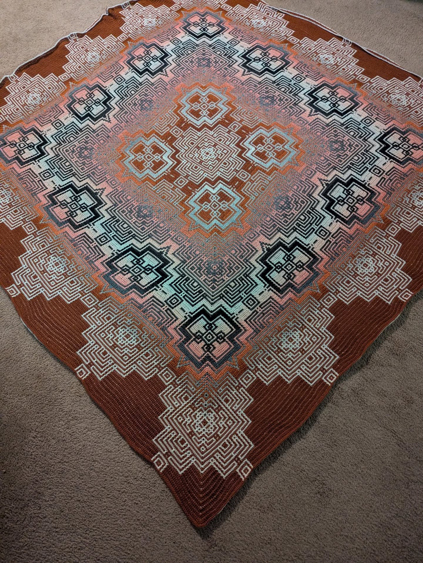Exactly 4 months in.  78"
Row 182.  Only a few more to go
#kaleidoscope #mosaic
