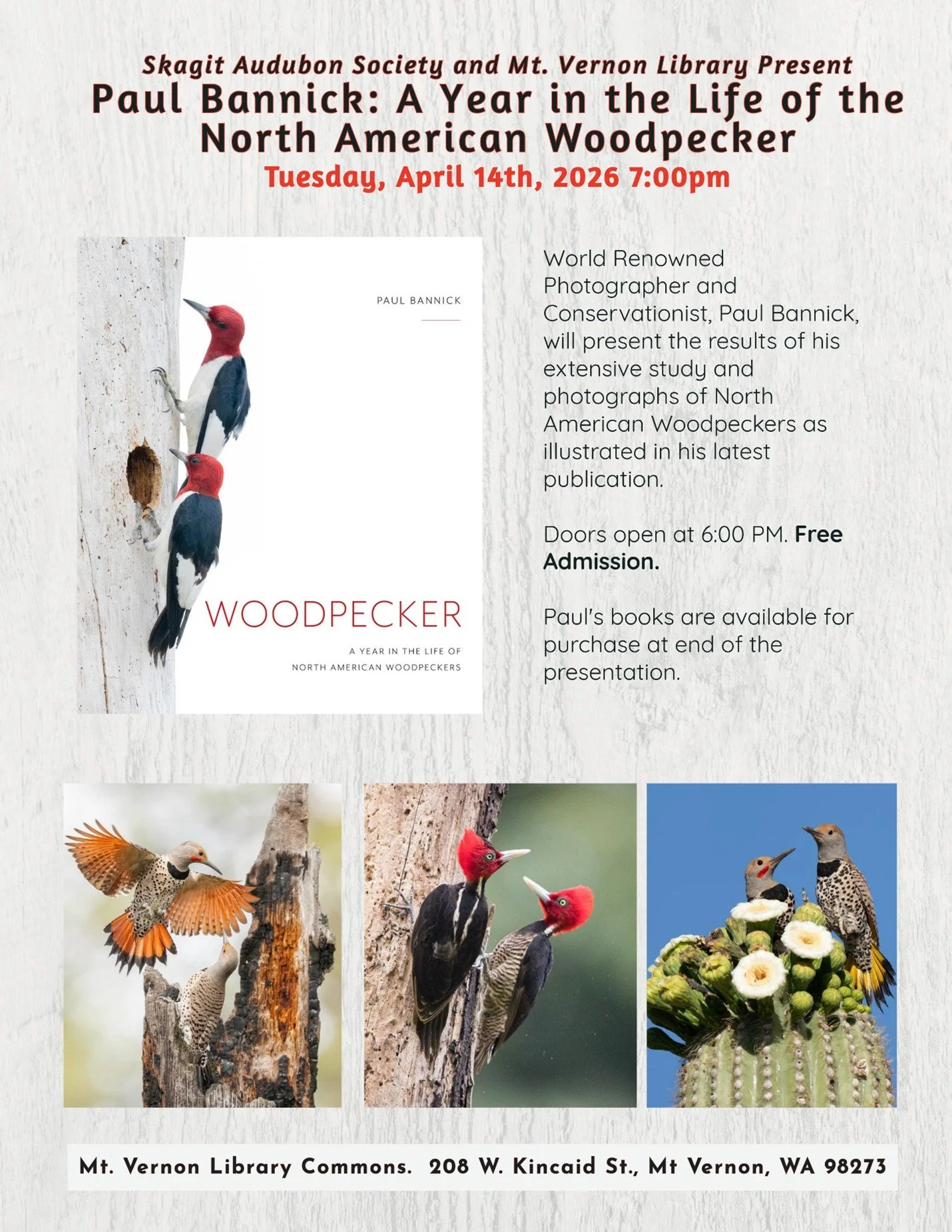 April Program-A Year in the Life of the North American Woodpecker