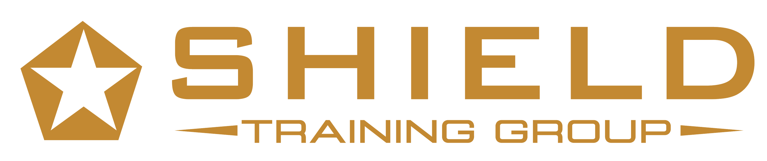 Shelled Training Group logo with a star icon on the left and the words "SHEILD TRAINING GROUP" in gold-colored font.