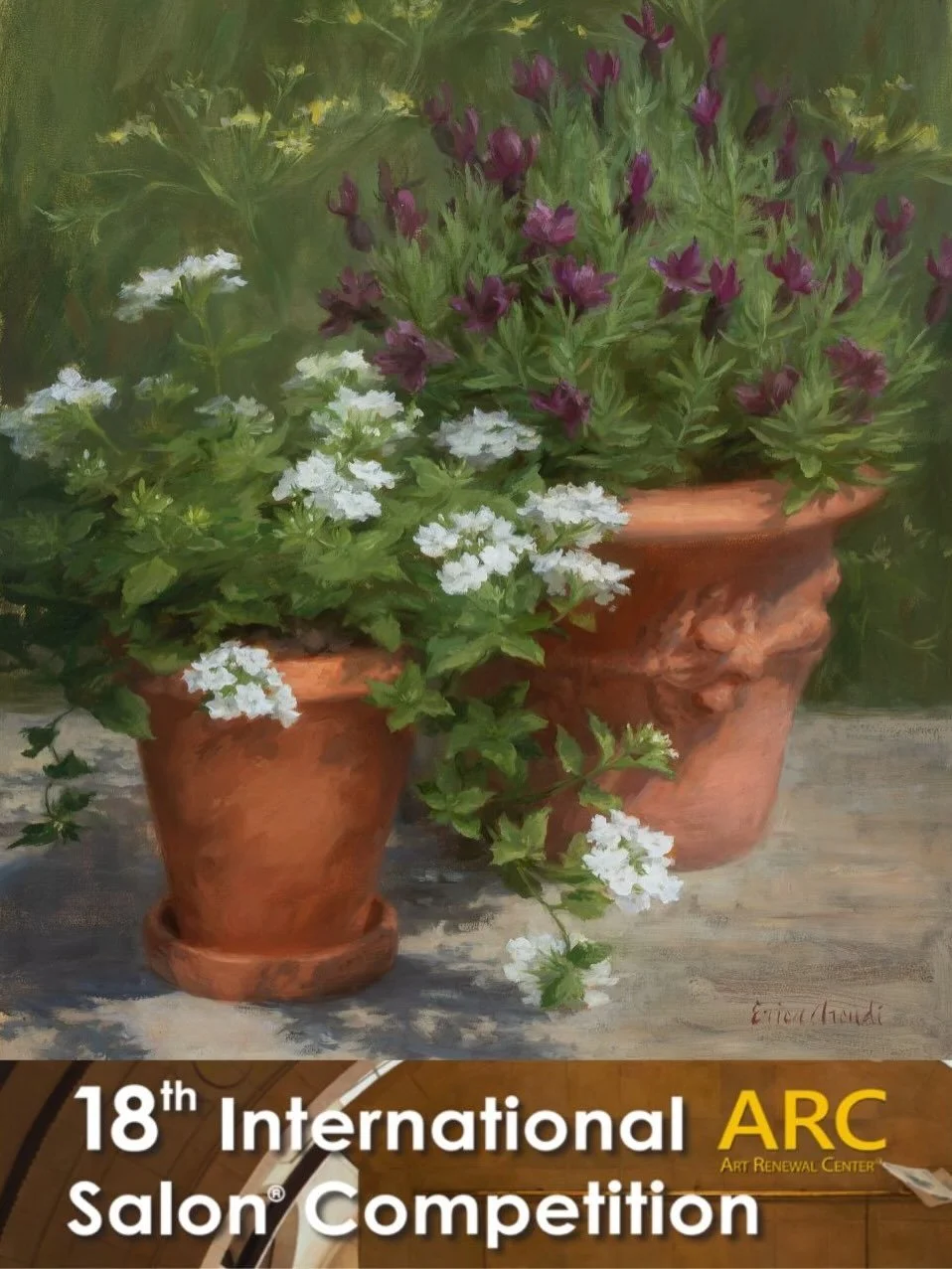 I&rsquo;m excited to share that &ldquo;A Moment in the Garden&rdquo; received an Honorable Mention in the Plein Air Category of the 18th Annual @artrenewalcenter International Salon Competition! I had lots of great company while painting this piece i