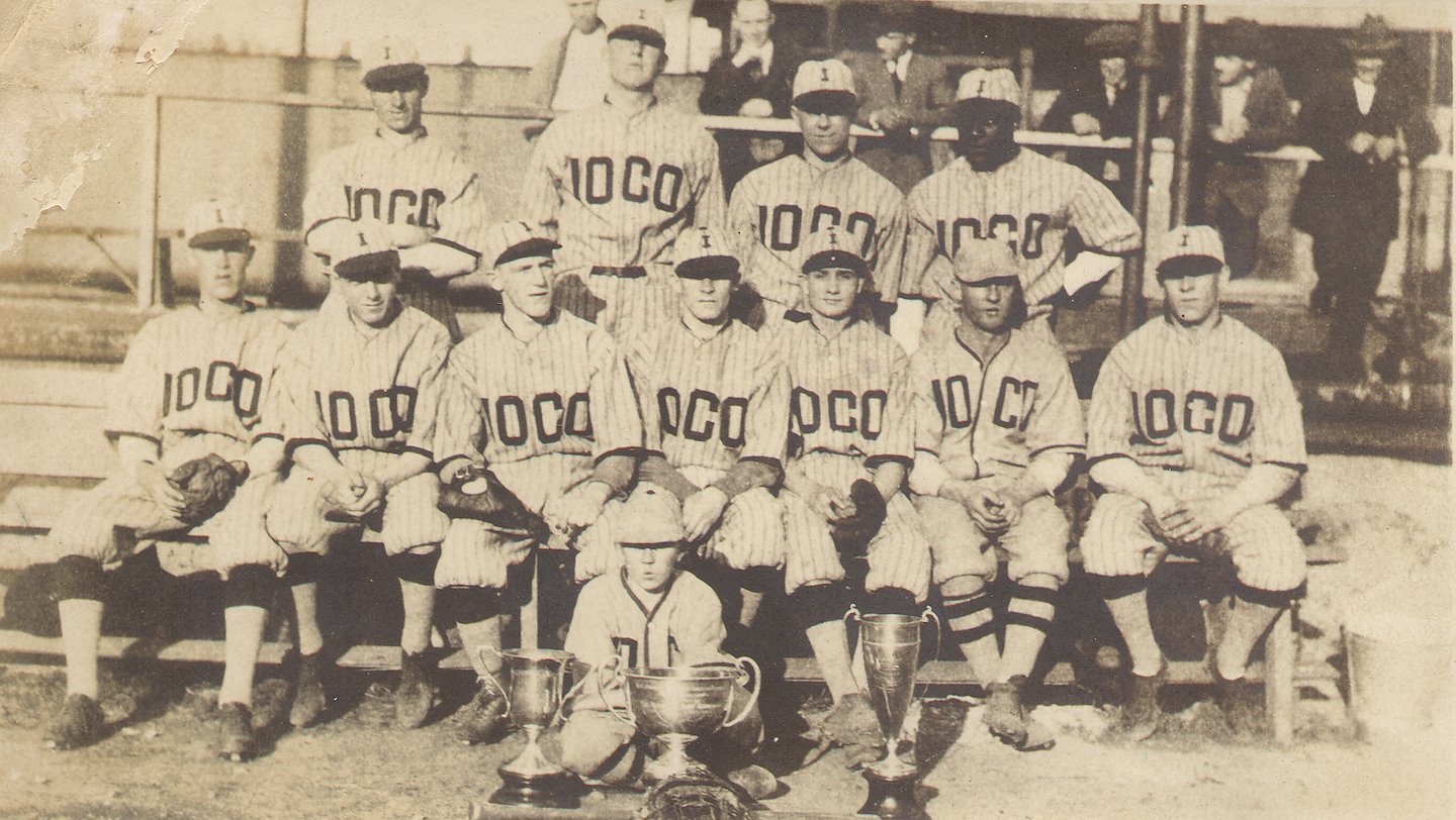 With the World Series coming up, we thought we should share a photo of the IOCO baseball team with their championship trophy from 1921. 

⚾Who are you rooting for this World Series? 

PMHS 1009.067.004. 

#POMOMuseum #WorldSeries #Baseball