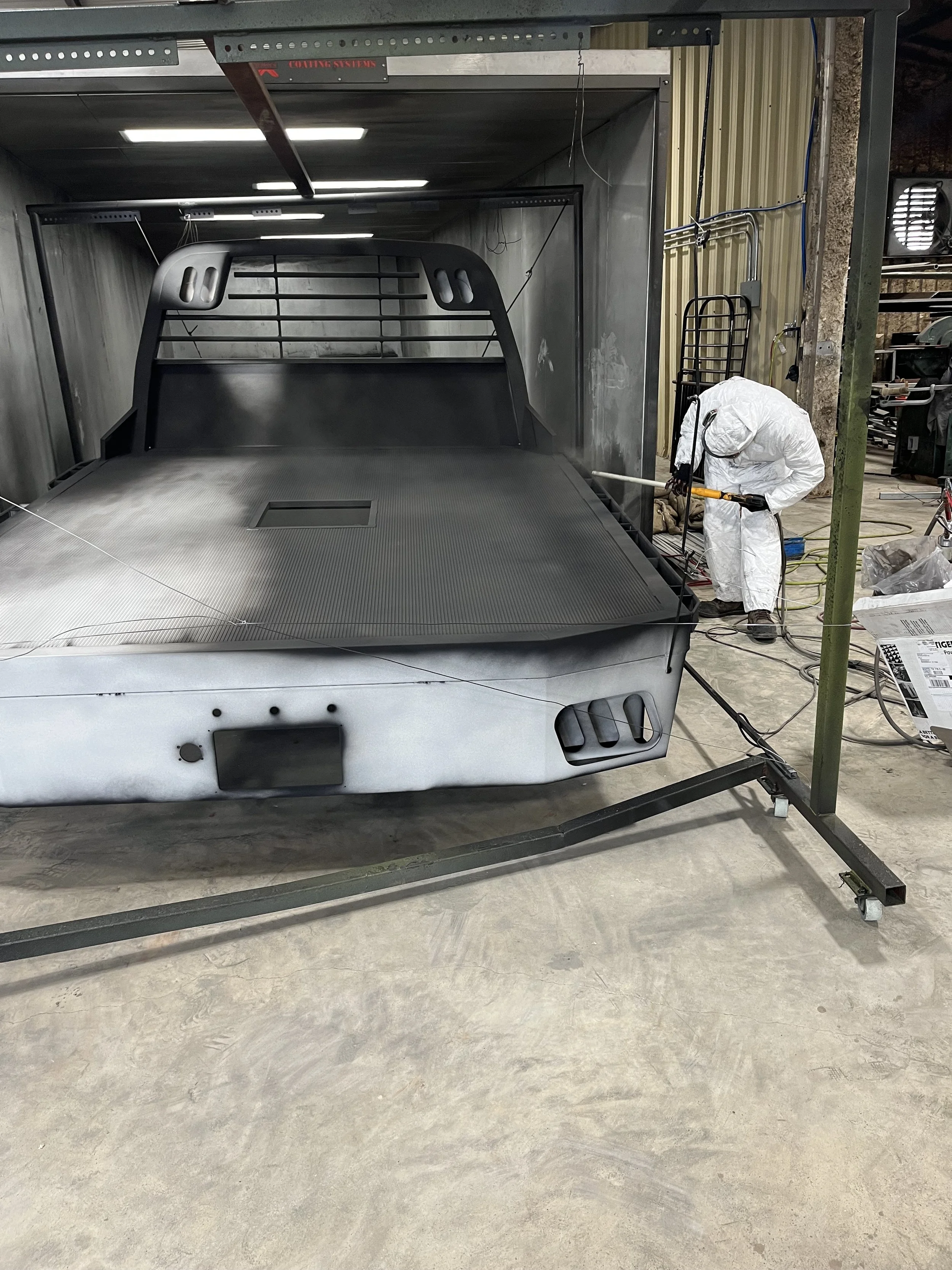 powder coating black truck bed