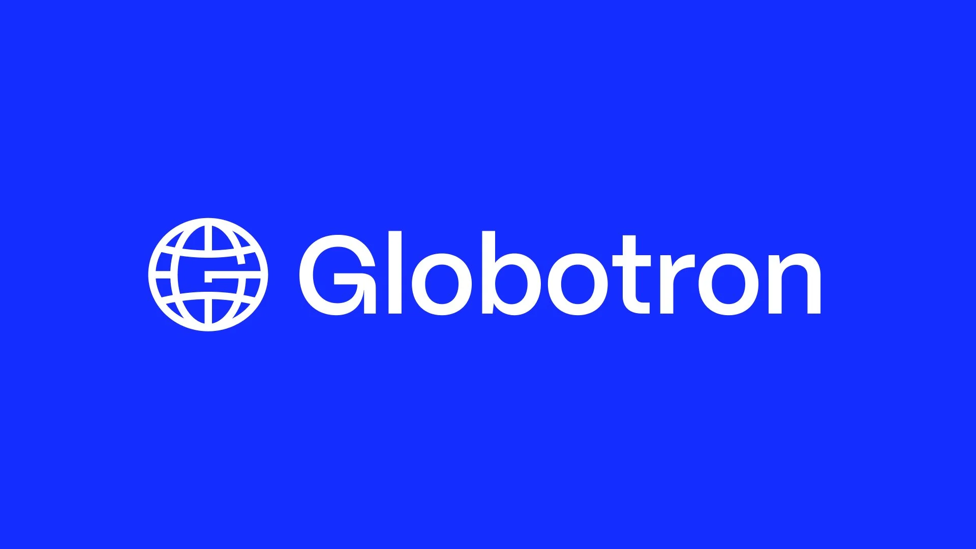 Blue background with the white logo and text for Globotron, featuring a globe icon and the word 'Globotron'.