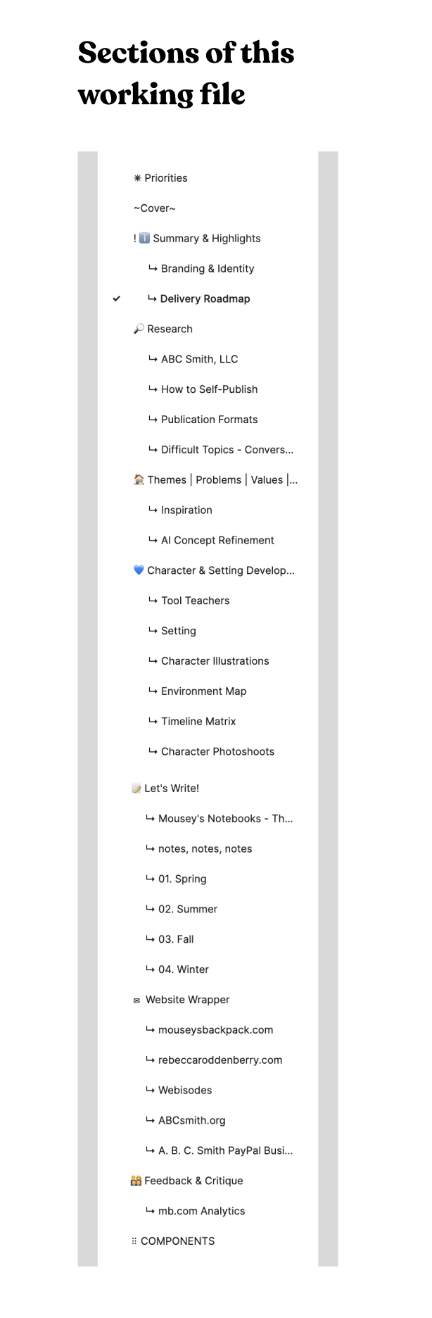 Working File - Section Pages