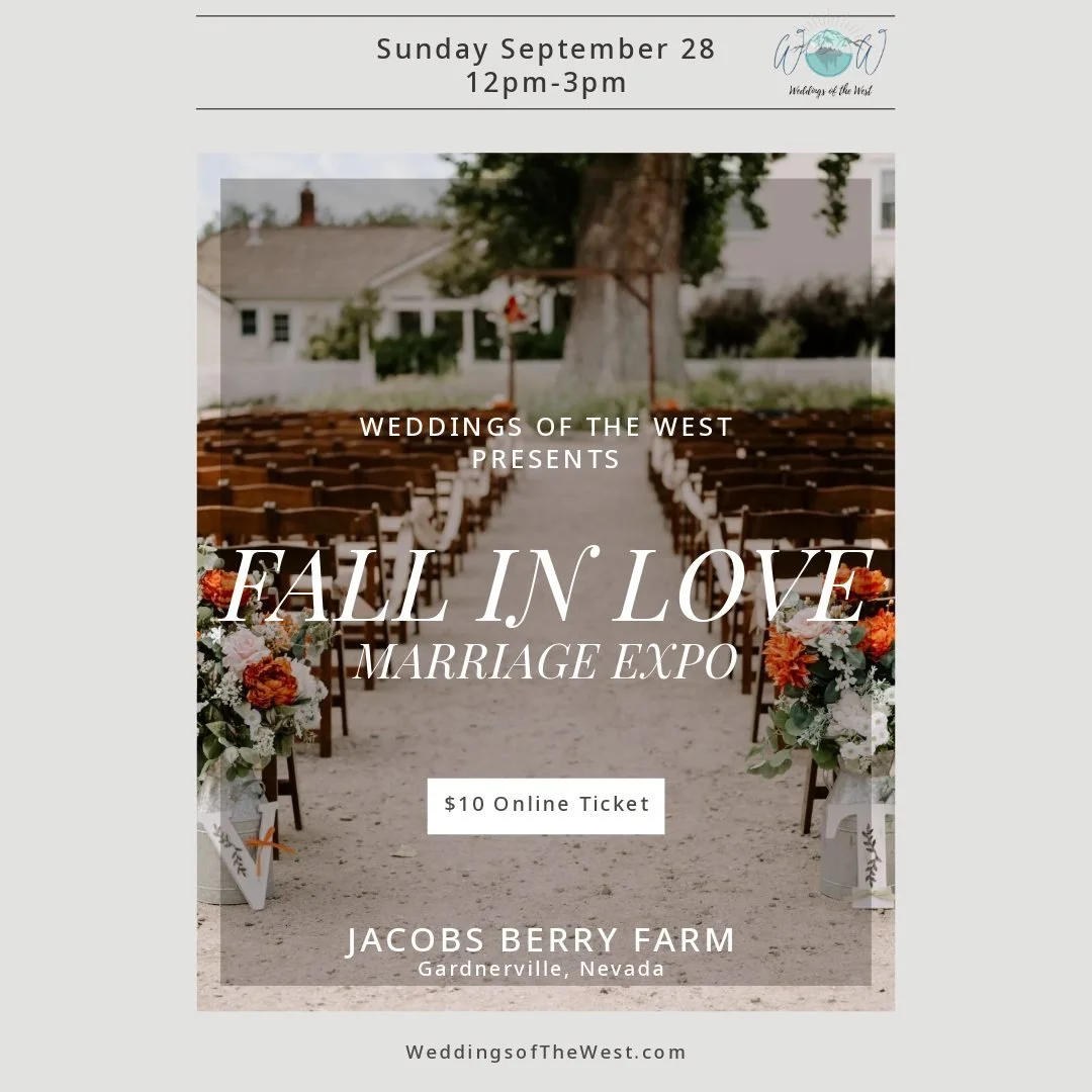 ✨Exciting news for all my engaged couples and wedding dreamers!✨
I'll be at the Fall in Love Wedding Expo this September at the beautiful Jacobs Berry Farm in Gardnerville! 🍇💍 Hosted by @weddingsofthewest &amp; @jacobsberryfarm, this is one of my f