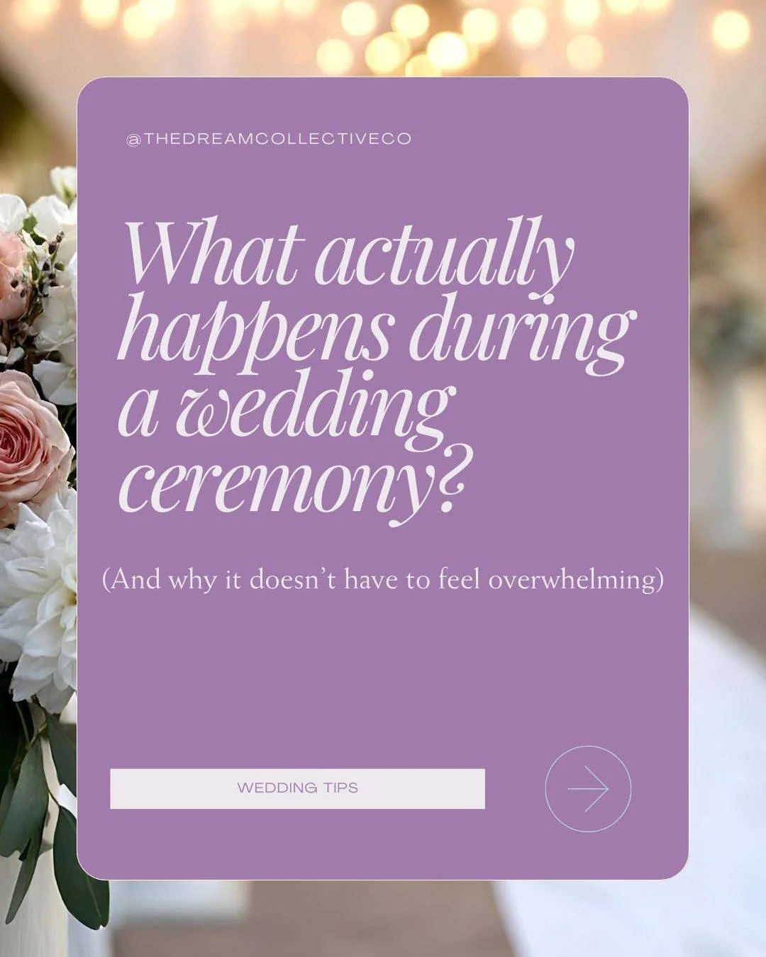 One of the most common questions I hear from newly engaged couples is:
&ldquo;What actually happens during a wedding ceremony?&rdquo;

Most ceremonies follow a simple, intentional flow like this:

✨ A warm welcome to set the tone
✨ Your story &mdash;