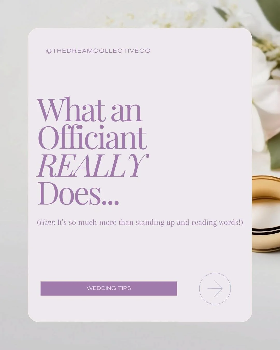Your officiant isn&rsquo;t just there to talk at you and your guests! They&rsquo;re there to support, guide, and tell your story with intention, from the planning to the paperwork 🤍

✨ Save this
✨ Share with a newly engaged friend

#WeddingOfficiant