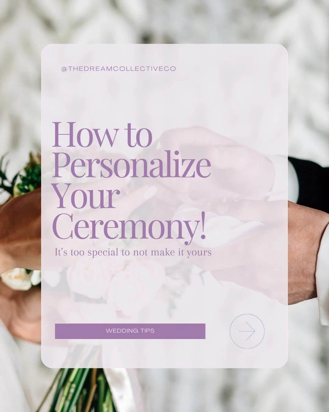 Your wedding ceremony should feel personal, intentional, and completely you. 🫶

From faith-based or spiritual readings to custom rituals, group vows, and meaningful ways to include loved ones, there are so many beautiful options for creating a perso