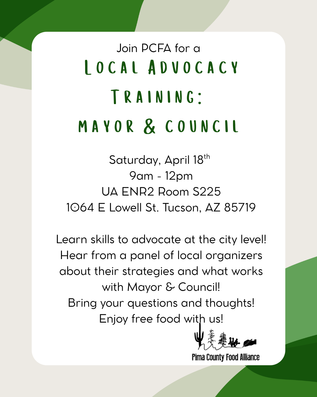 PCFA Local Advocacy Training: Mayor &amp; Council