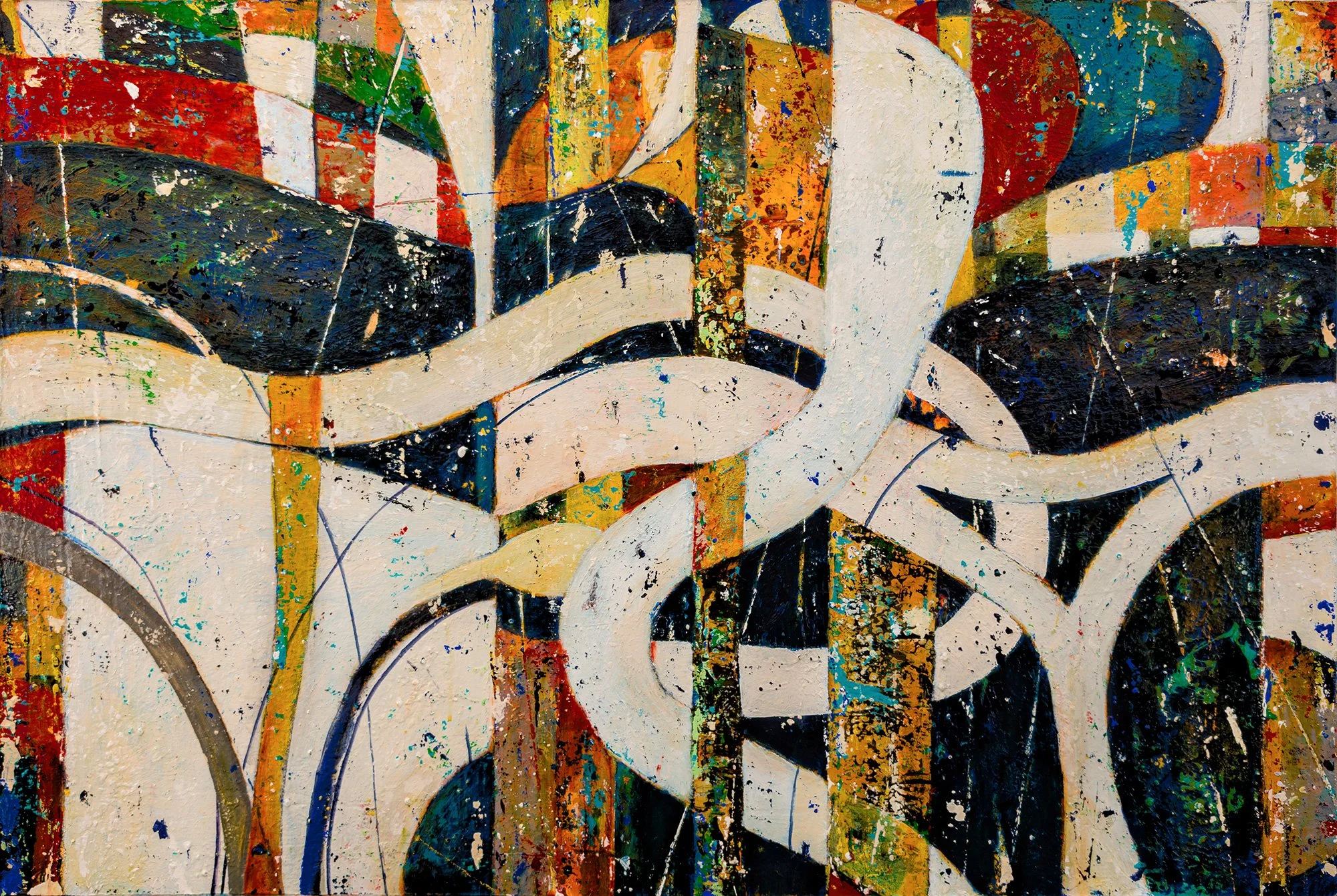 THE PULL OF THE MOON, acrylic on canvas. 24x36 in., MMXXV