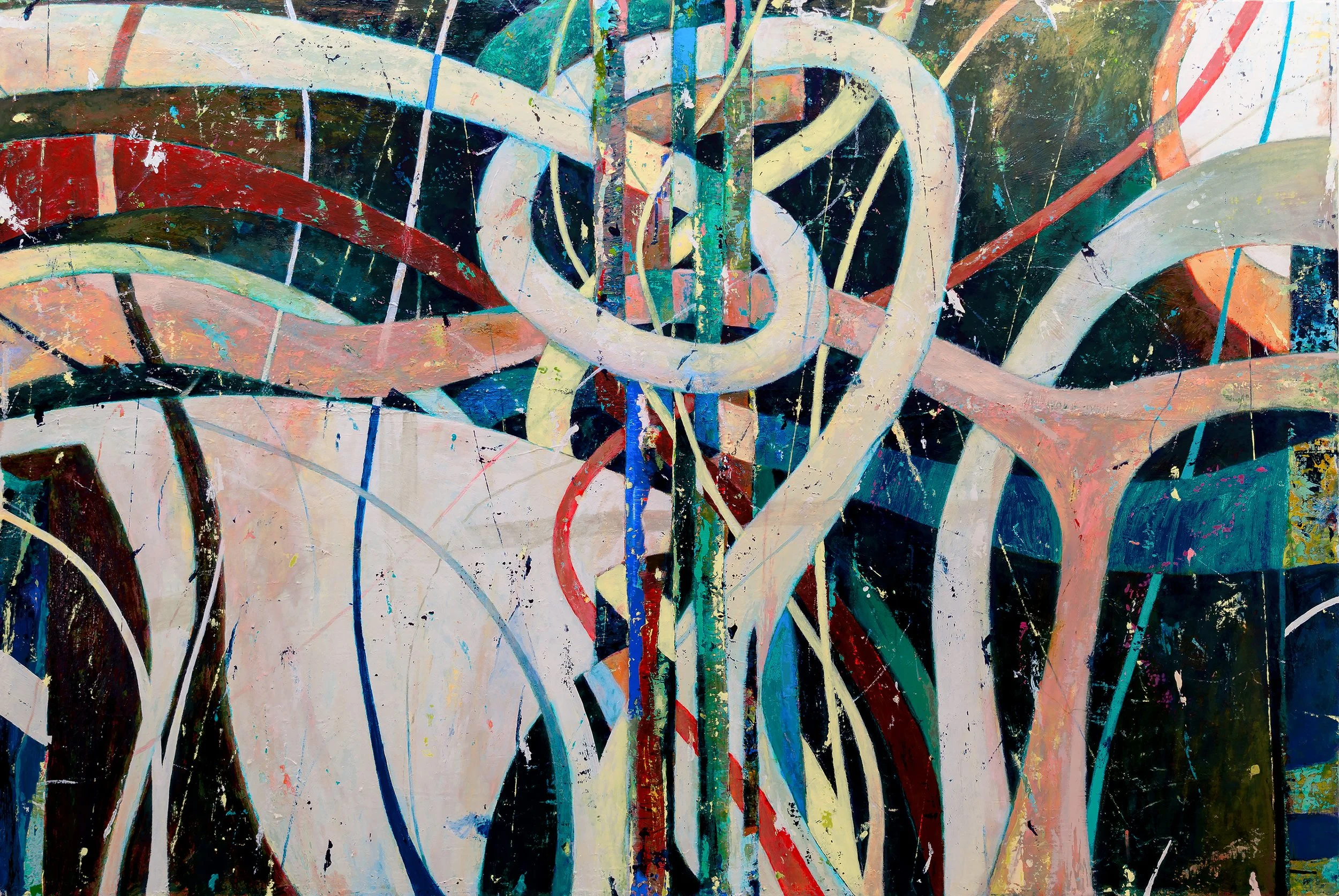 DOWN HERE SOMEWHERE, acrylic on canvas, 40x60 in., MMXXVI