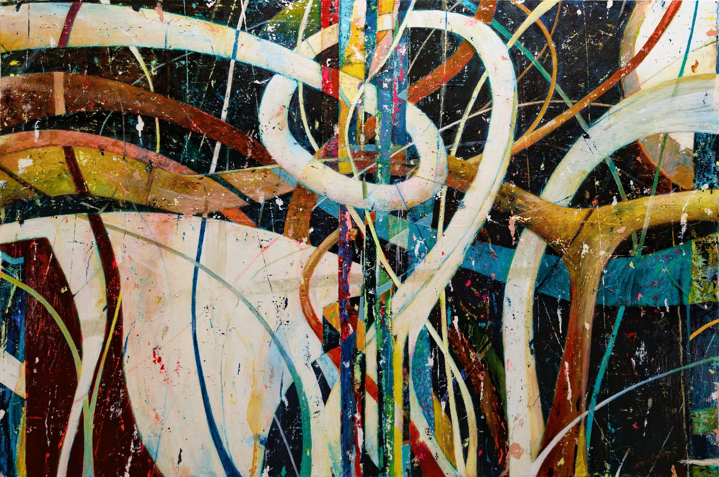 DOWN HERE SOMEWHERE, acrylic on canvas, 40x60 in., MMXXVI