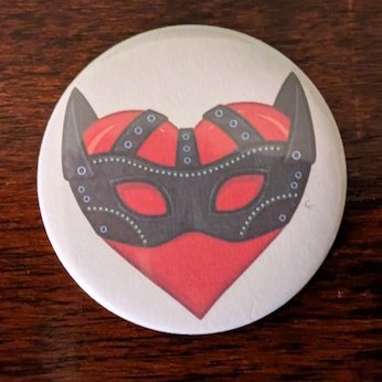 BDSM Mask 2.25 inch Button