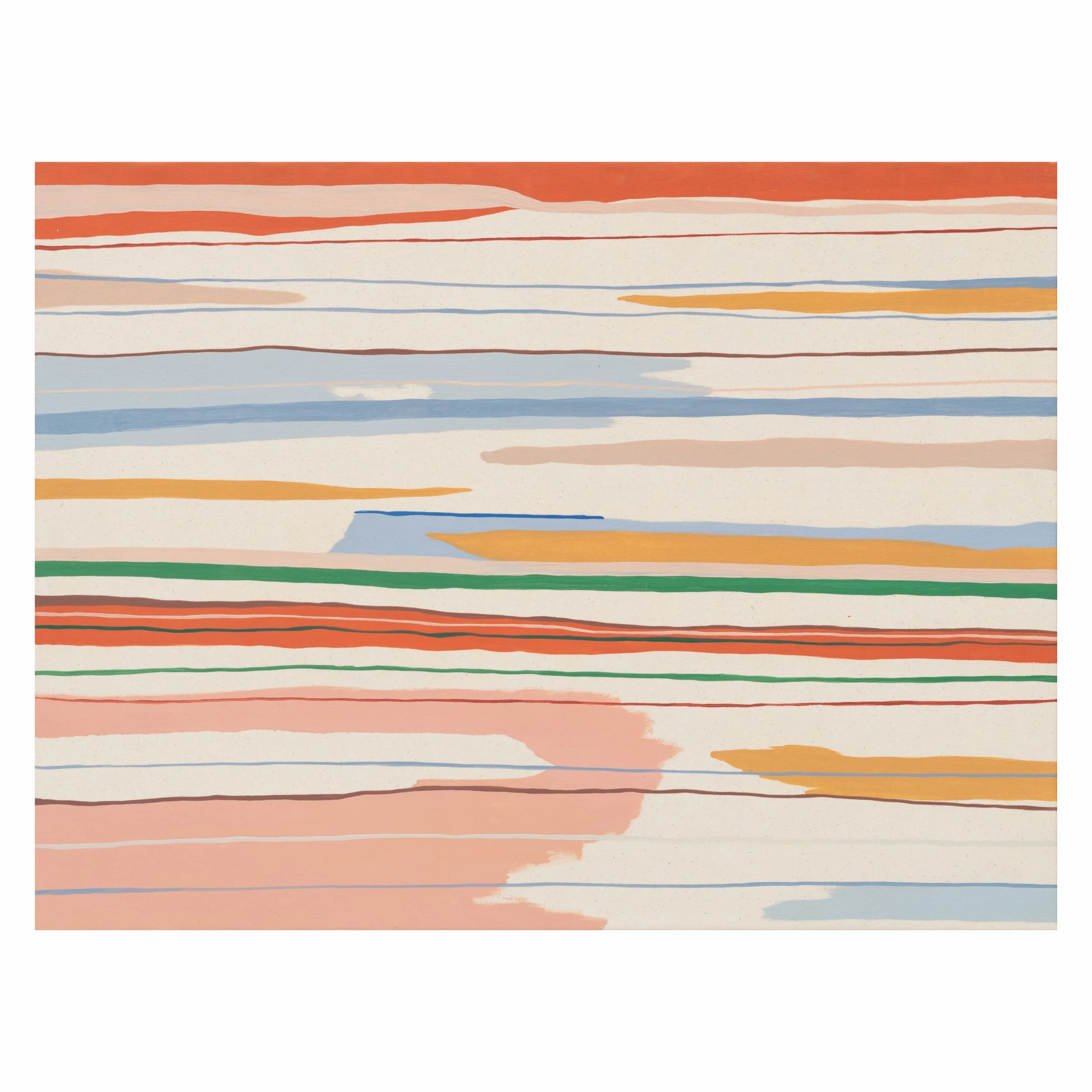 Isola Bella (Sicily), 2026
Acrylic and oil stick on canvas, artist built frame
30&rdquo; x 40&rdquo;

-
Summer in motion: light, color, and freedom 

Part of A Map of the Sea series.