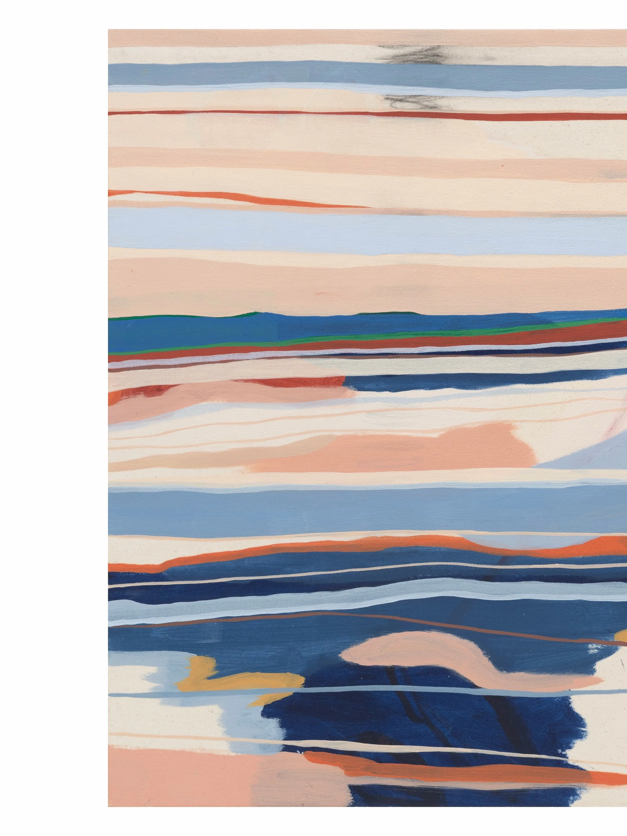 La Maddalena (Sardinia), 2026
Acrylic and oil stick on canvas, artist built frame
30&rdquo; x 40&rdquo;

Blue below, sun above, and the thrill of moving between the two.

Part of A Map of the Sea.