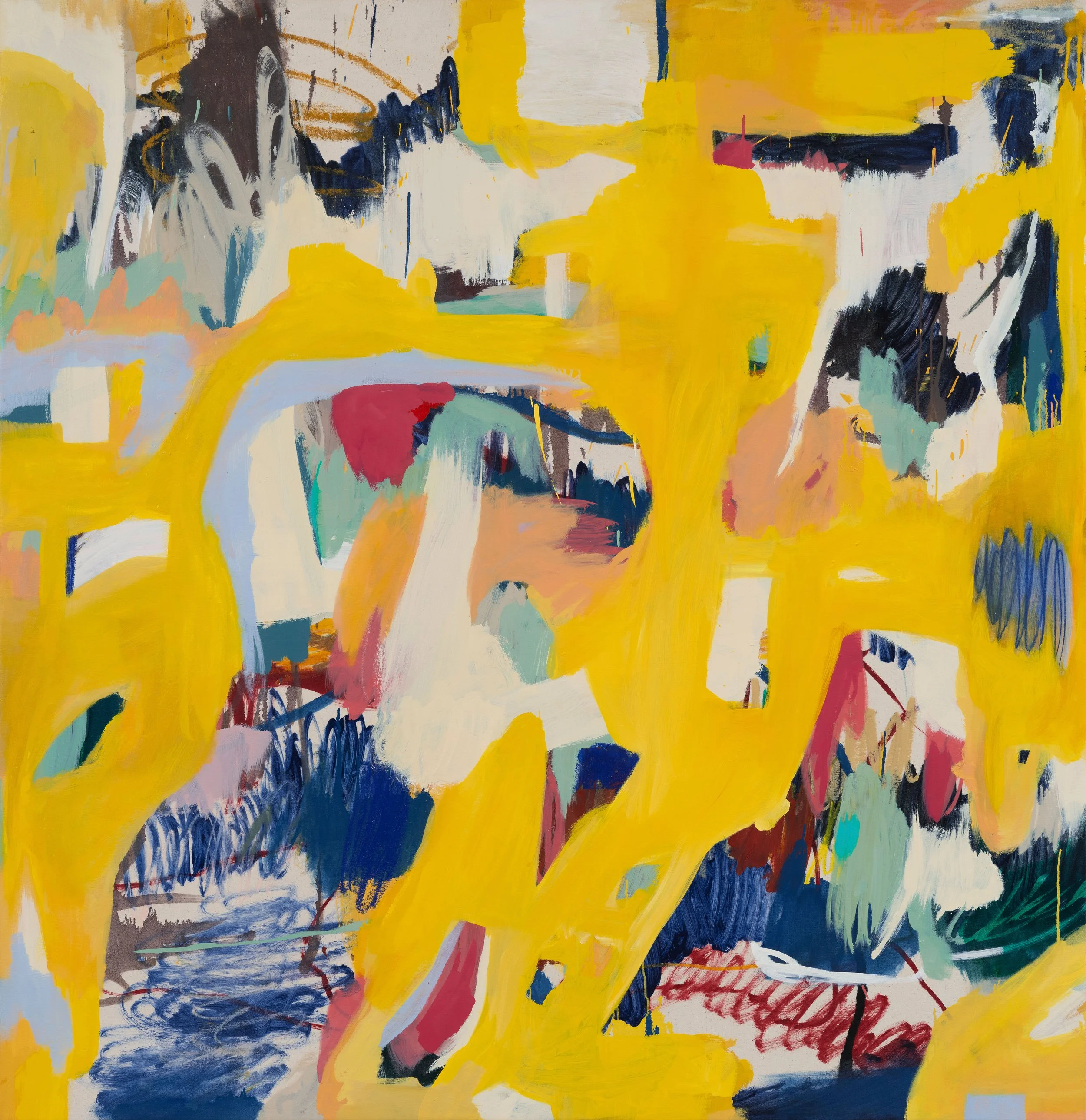 Mindscape 14, 2024, Oil and Oil Stick on Canvas, 63 x 65 inches