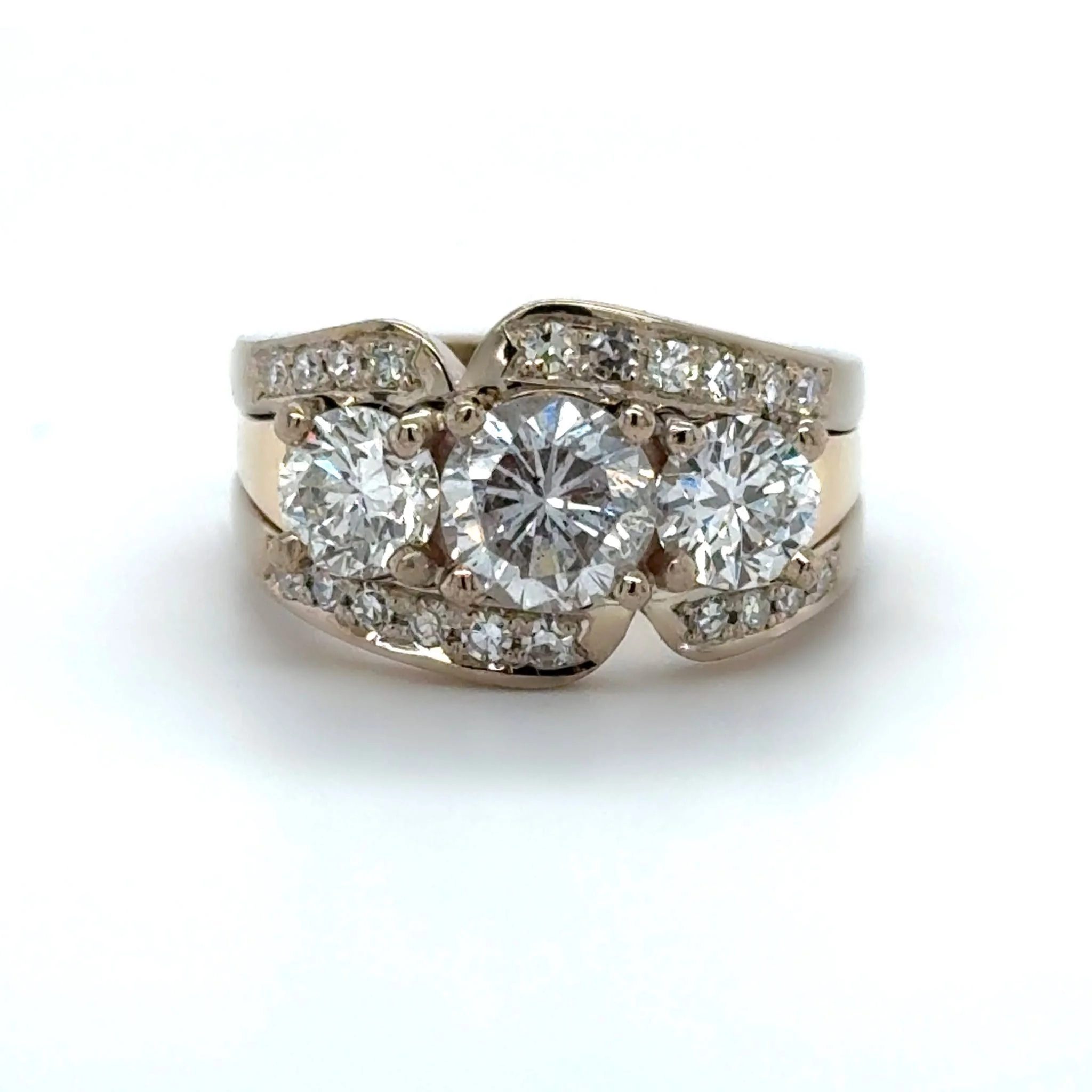 After years of love and wear, this customer&rsquo;s wedding set was ready for an upgrade. We redesigned it as a one-and-done, adding just the right amount of sparkle. I love how this turned out. 💎✨

 #TheGoldworks #OneofaKind #FamilyOwnedBusiness #C