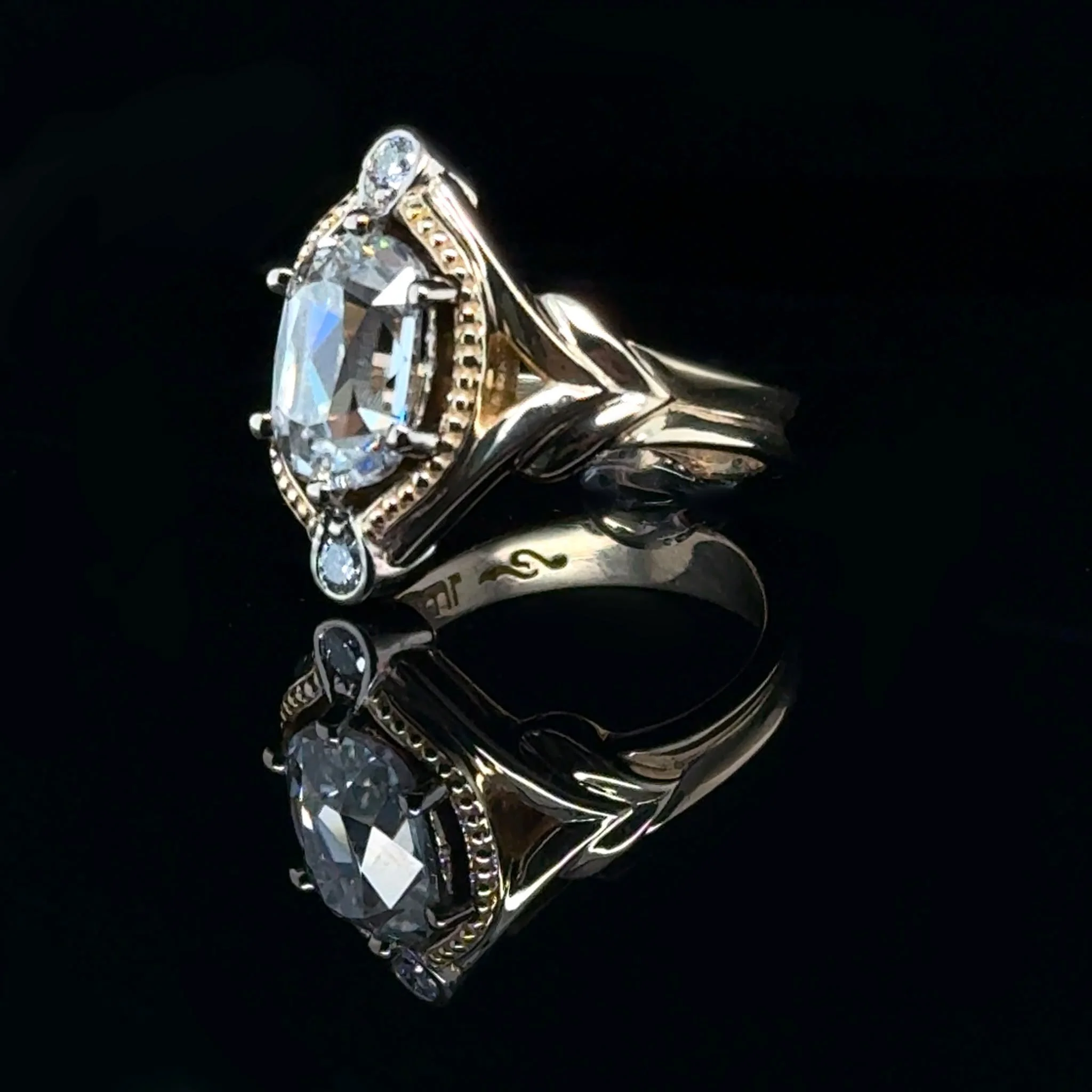 This unique pair blends fairytale whimsy with timeless vintage charm✨🤍

 #customweddingbands #FamilyOwnedandOperated #MadeinHouse #FamilyOwnedBusiness #Lethbridge #Jewellery #CustomJewelry #JewelryDesign #CustomJewellery #UniqueDesign #FamilyBusines