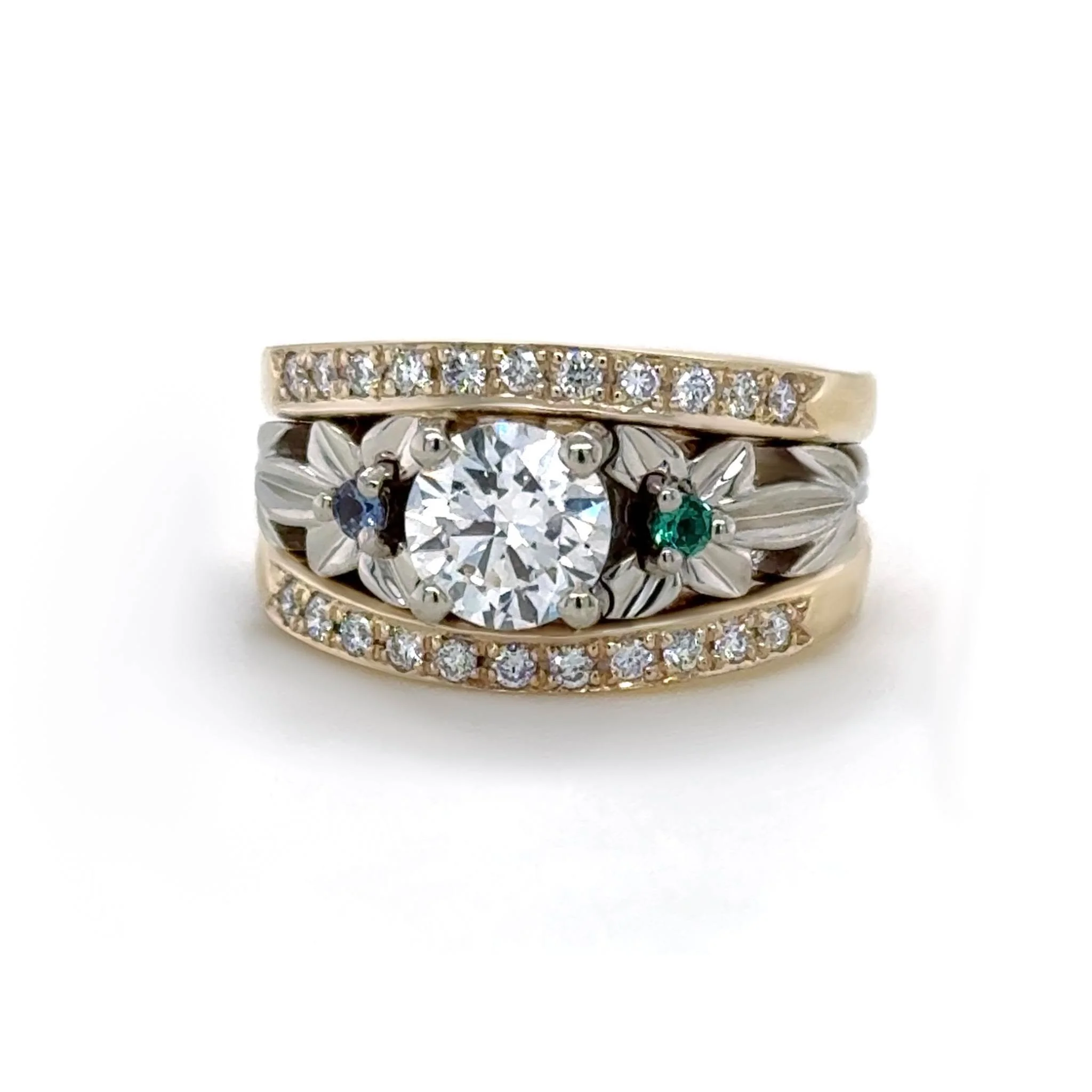 This family came together to treat Mom to something she probably wouldn&rsquo;t have bought for herself. Her daughter wanted to make sure she got the ring she deserved. This is a beautiful remake of her original wedding set, updated for a new chapter