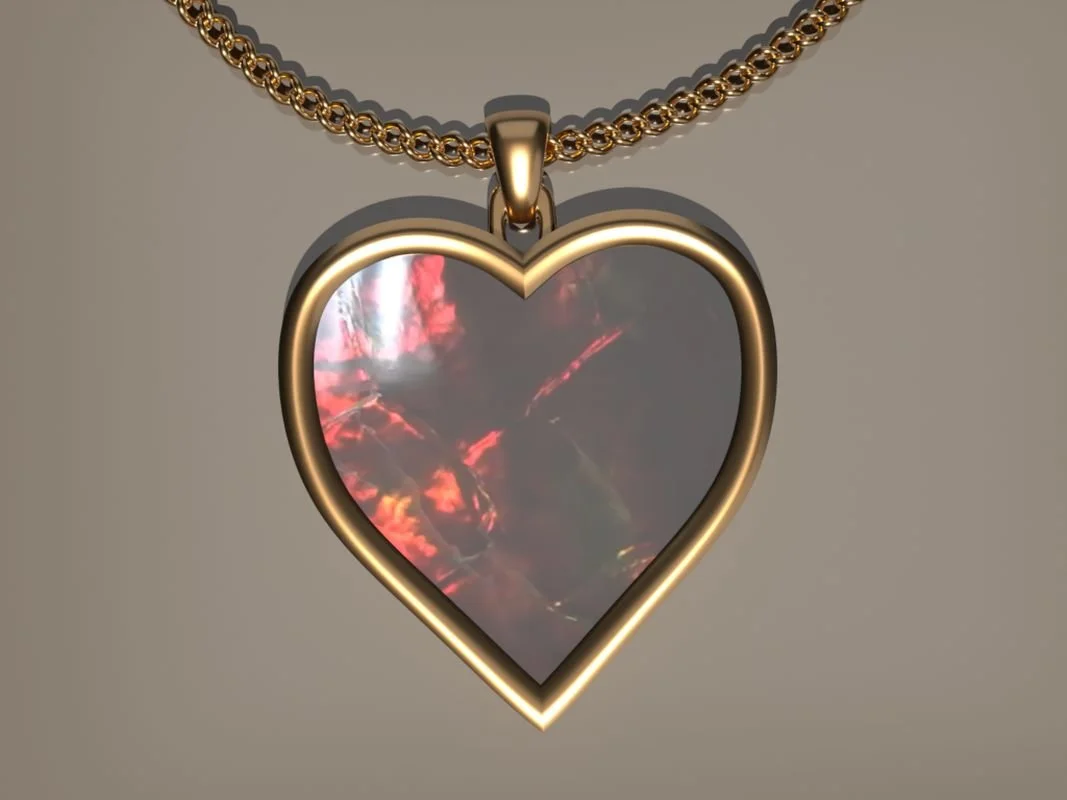 Robin Chadney - Heart Shape Ammolite Pendant Cross Frame V11.jpg