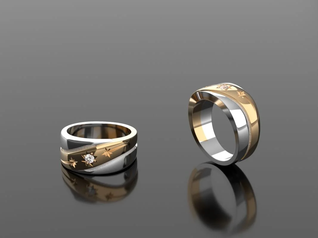 Fred Johnson -Mens two tone star set wedding band V3 2.jpg