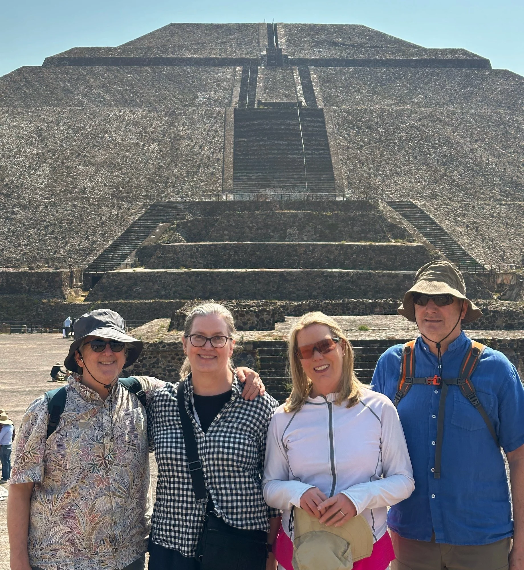 Teotihuacán: Here we are standing at the base of the Pyramid of the Sun.