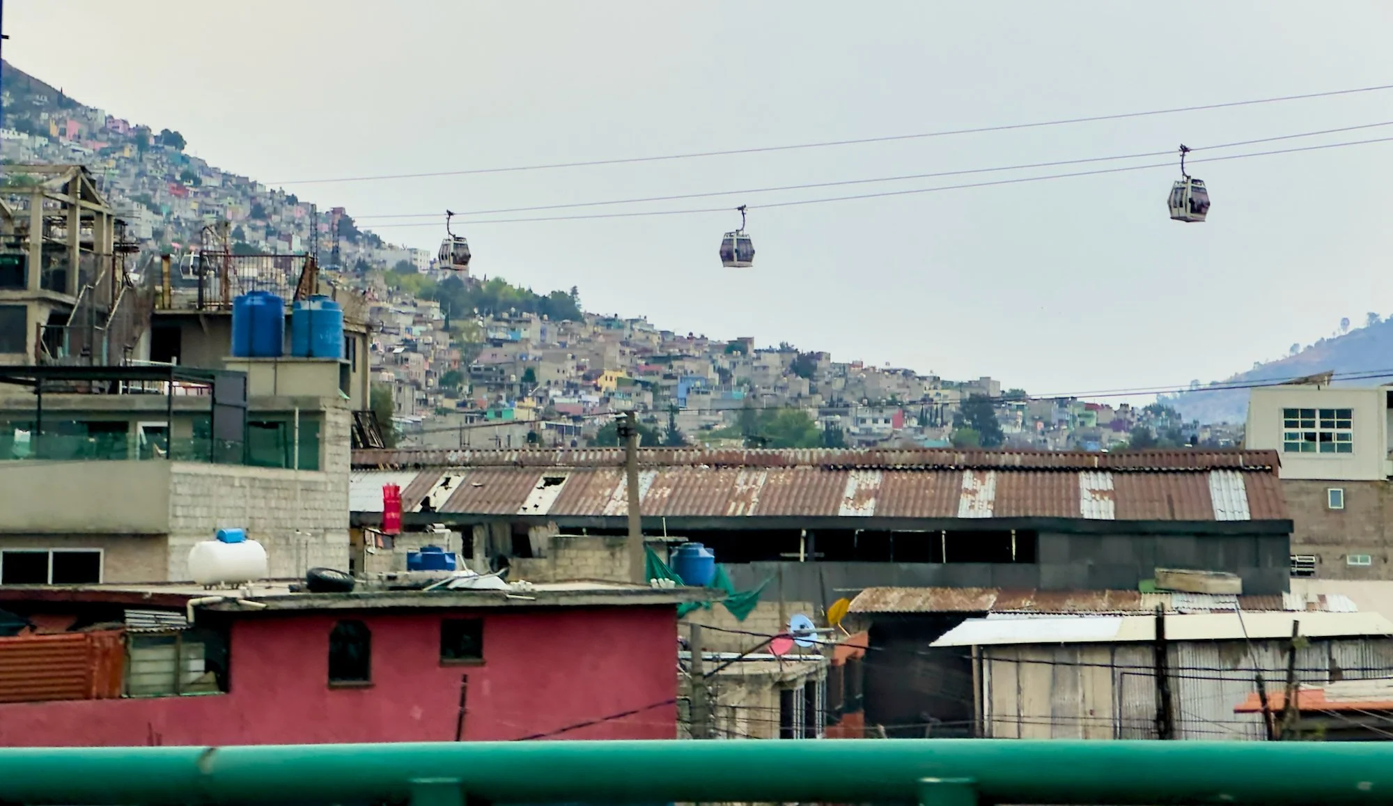 Mexico City. we are on our way back from the pyramids on the highway. This is way out from the central area where we were staying. I love that they are building a network of gondolas!  I’ve been saying that Seattle should build gondolas for years and
