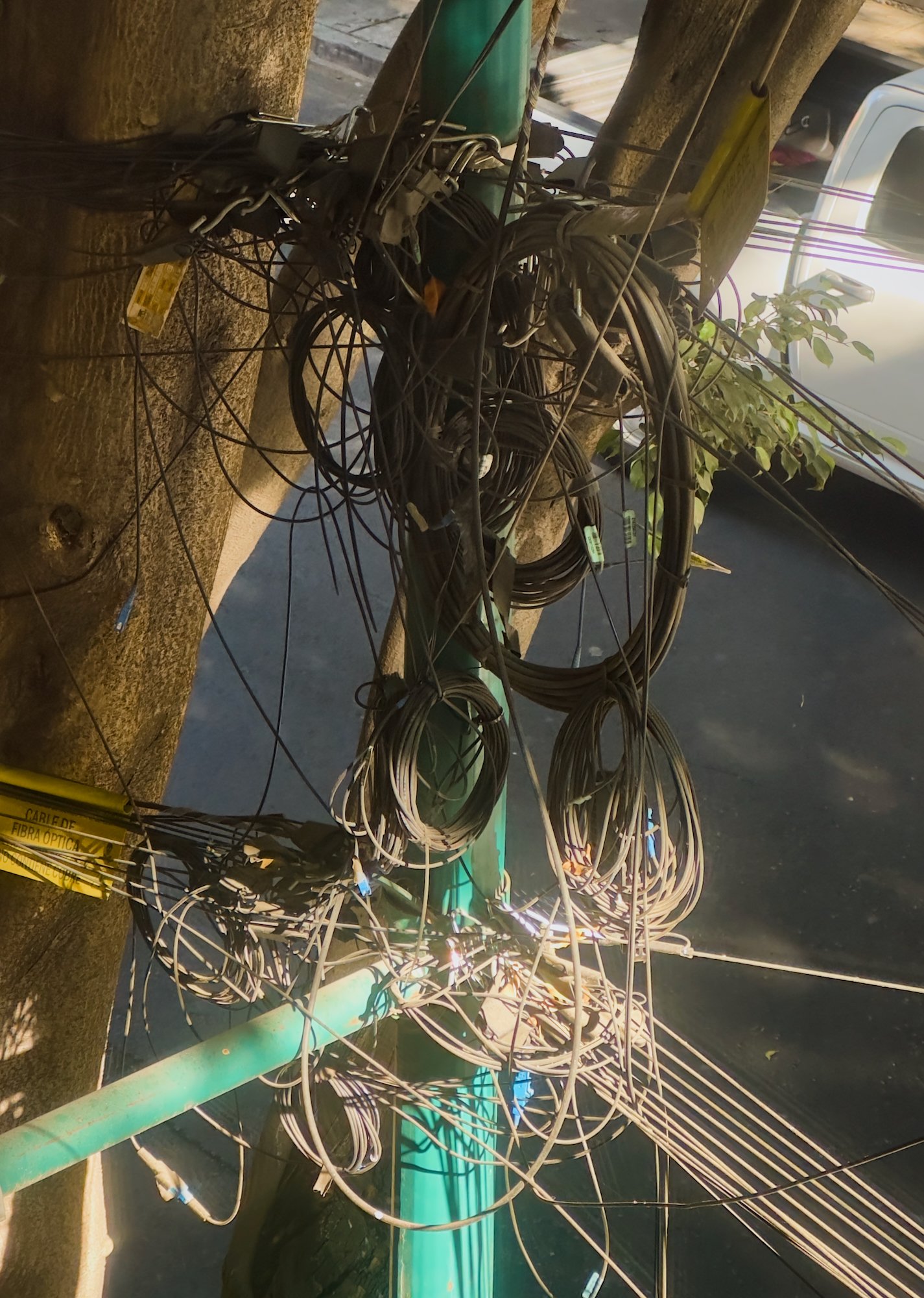 Of course the first photo I took was the tangle of wires outside our hotel window - which was the Casa Prim Hotel in the Juárez neighborhood of Mexico City.
