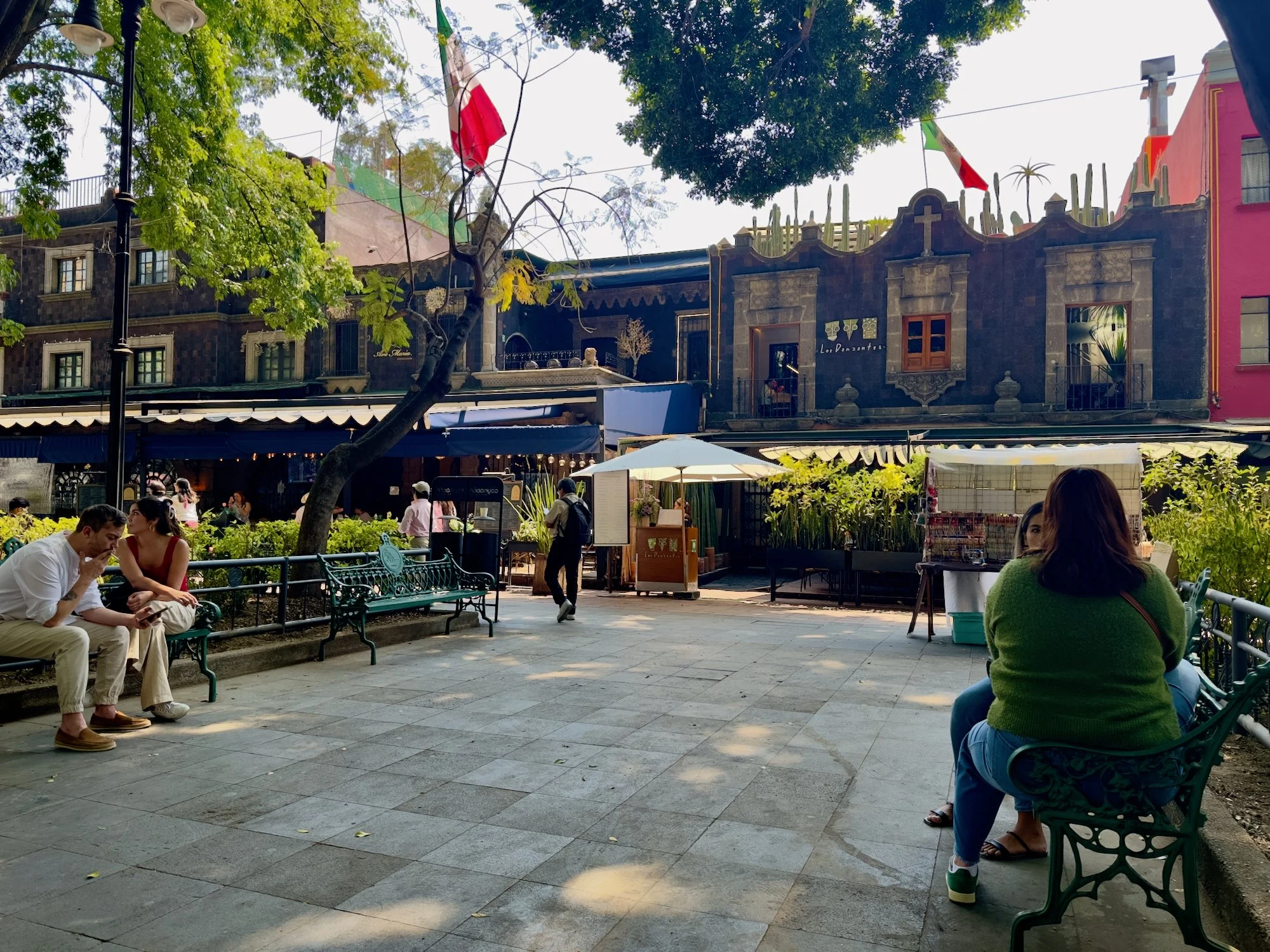 Coyoacán: This is the oldest neighborhood in Mexico City. It is where Cortez built his house and a small chapel. At that time it was on the shore of the huge lake that was here, but that lake is now completely filled in and is now Mexico City with a 