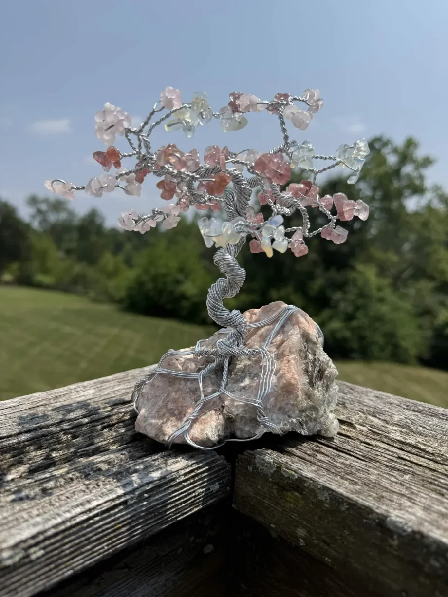 Spirit Trees - Pink Pegmatite - 3Color - (Rose Quartz, Strawberry Quartz, Opalite)