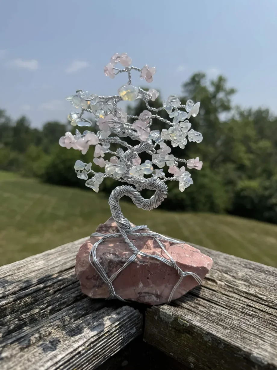 Spirit Trees - Pink Pegmatite - 2Color - (Rose Quartz, Opalite)